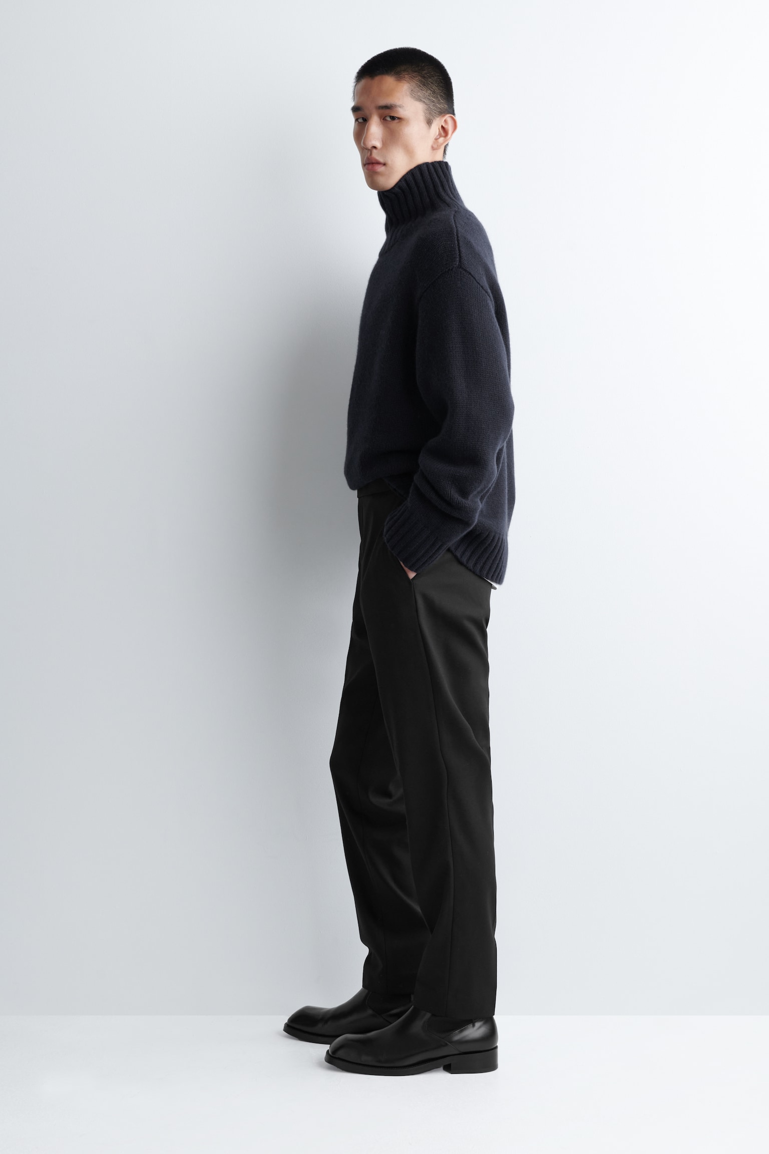 WOOL SKINNY TROUSERS - BLACK/CHARBON - 5