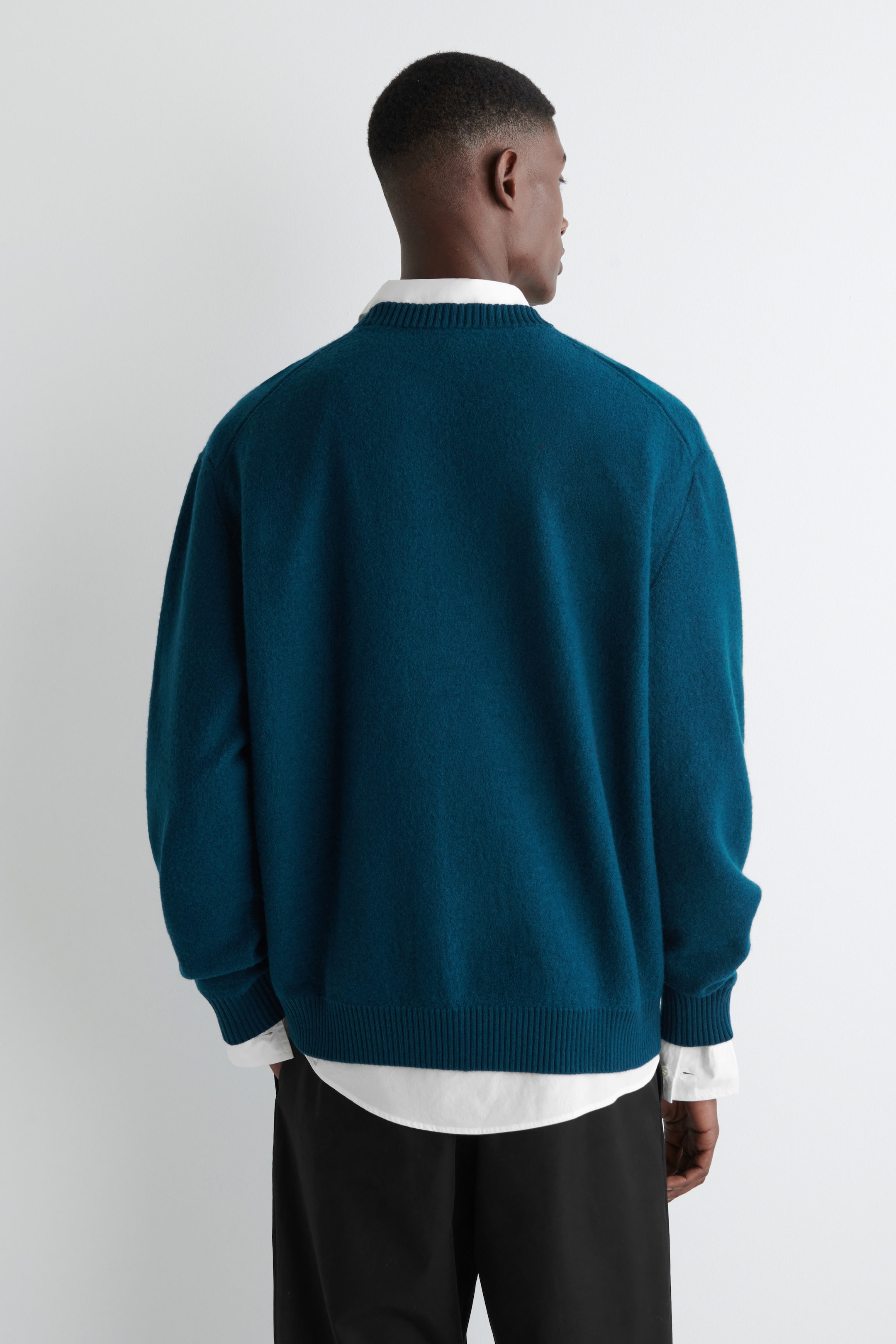 BOILED-WOOL CREW-NECK SWEATER