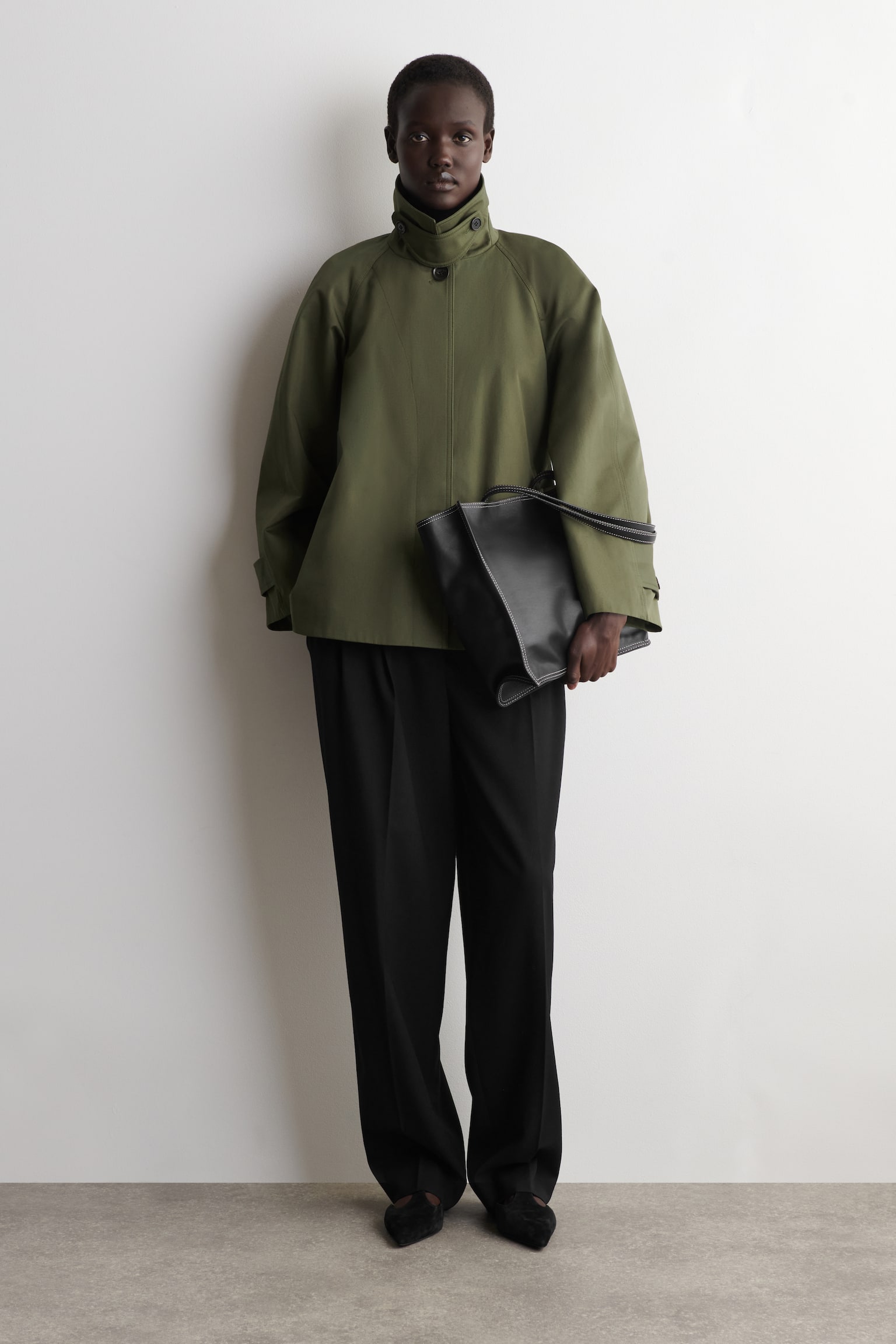 A-lijnjas van katoenen twill - khaki/MARINEBLAUW - 1