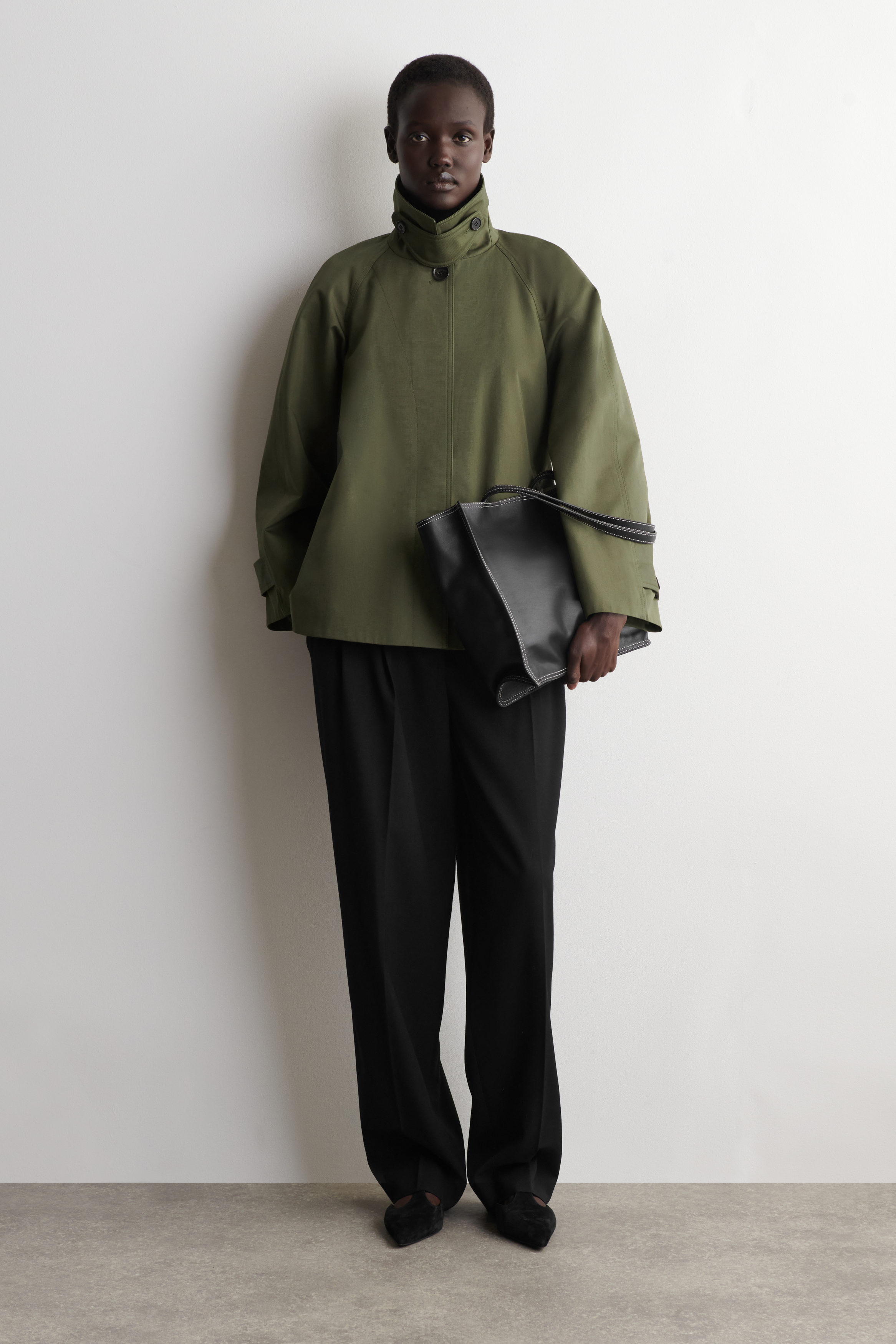 A-LINE COTTON-TWILL JACKET - KHAKI | COS US A-LINE COTTON-TWILL JACKET - KHAKI | COS US