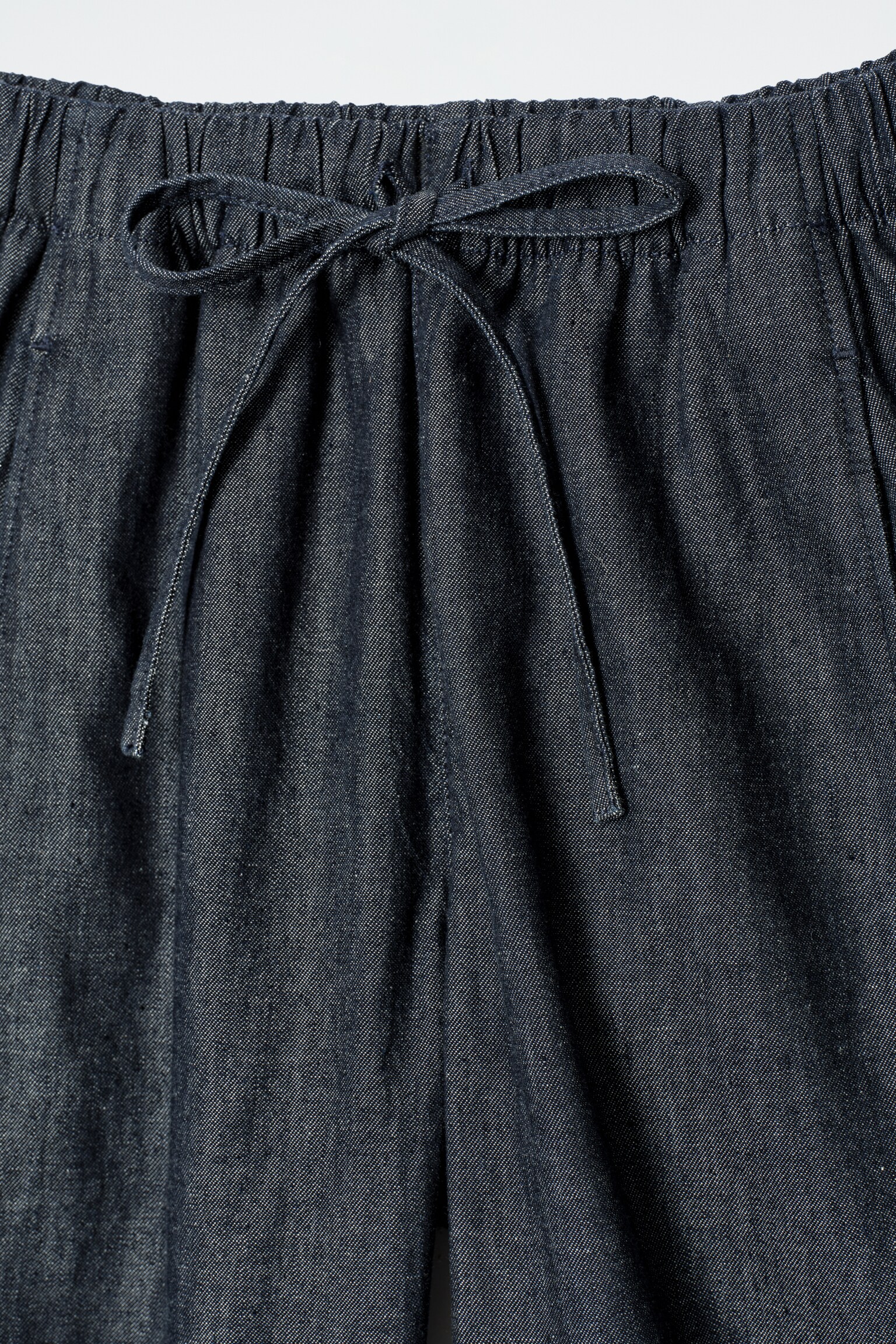 PANTALON BARREL À TAILLE AJUSTABLE EN DENIM - BLEU FONCÉ/BLEU - 7