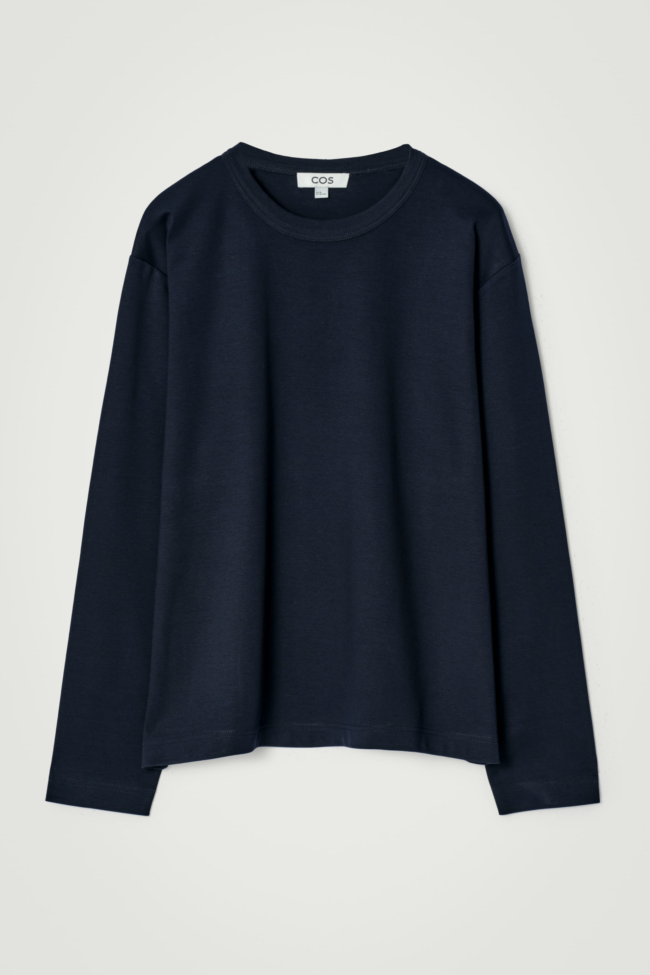 Visa större bild: LÅNGÄRMAD T-SHIRT I JERSEY INTERLOCK - MARINBLÅ - HERR | H&M SE 6