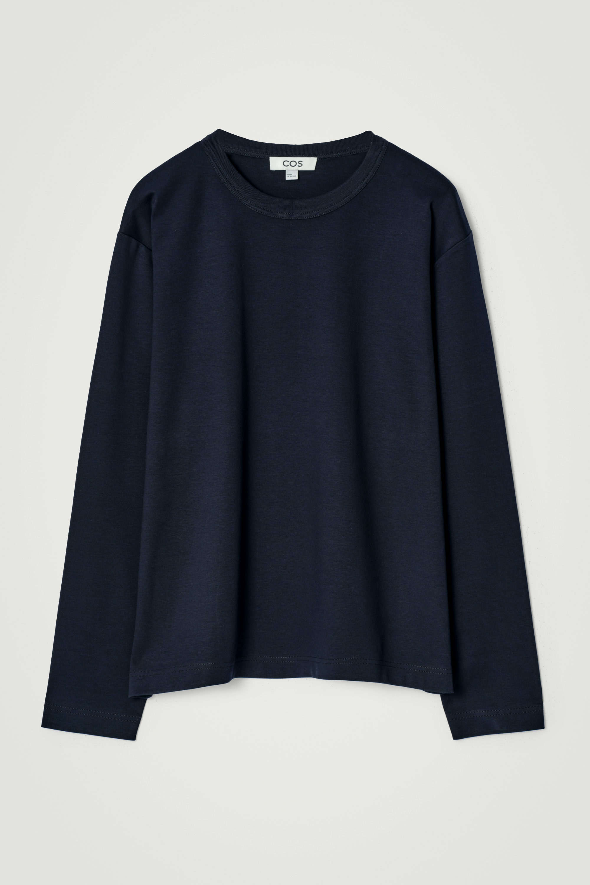 RELAXED-FIT HEAVYWEIGHT LONG-SLEEVED T-SHIRT - DARK NAVY | COS