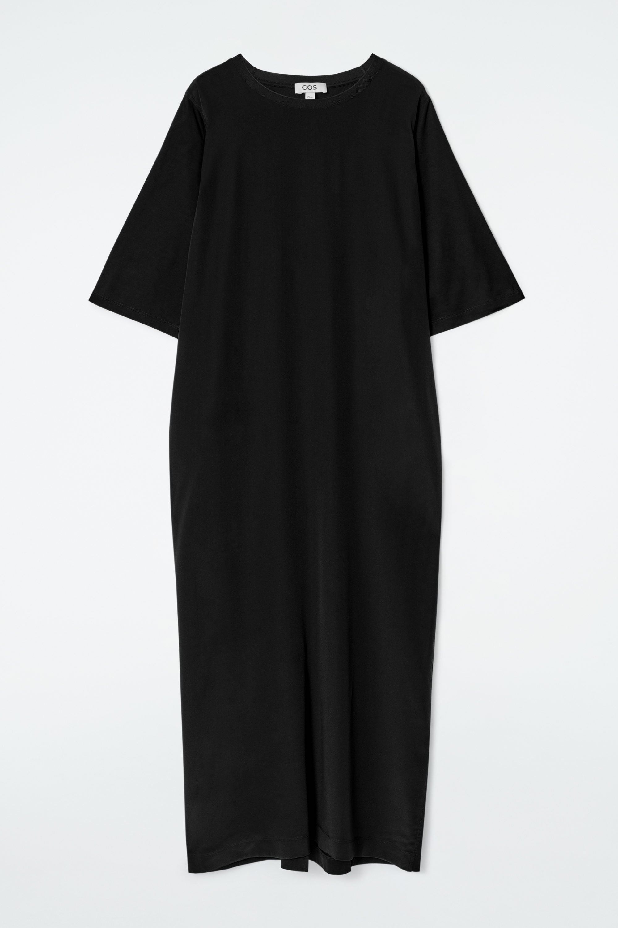 PANELED SILK MIDI T-SHIRT DRESS - BLACK | COS US