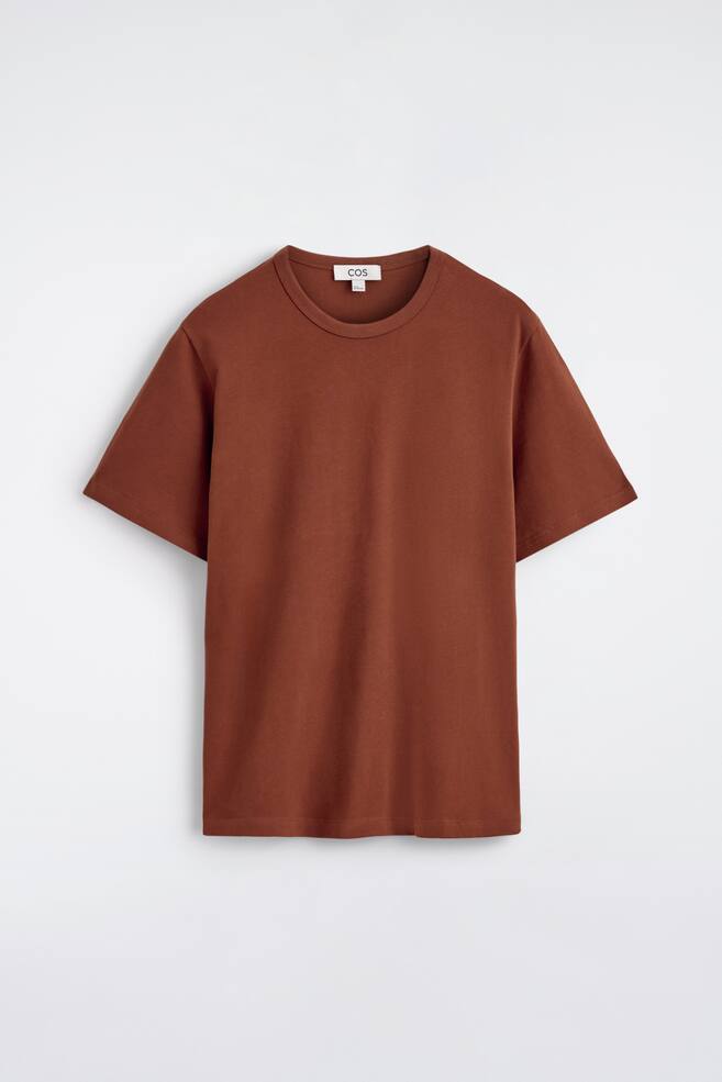 BRUSHED-COTTON T-SHIRT - BROWN/BEIGE - 1