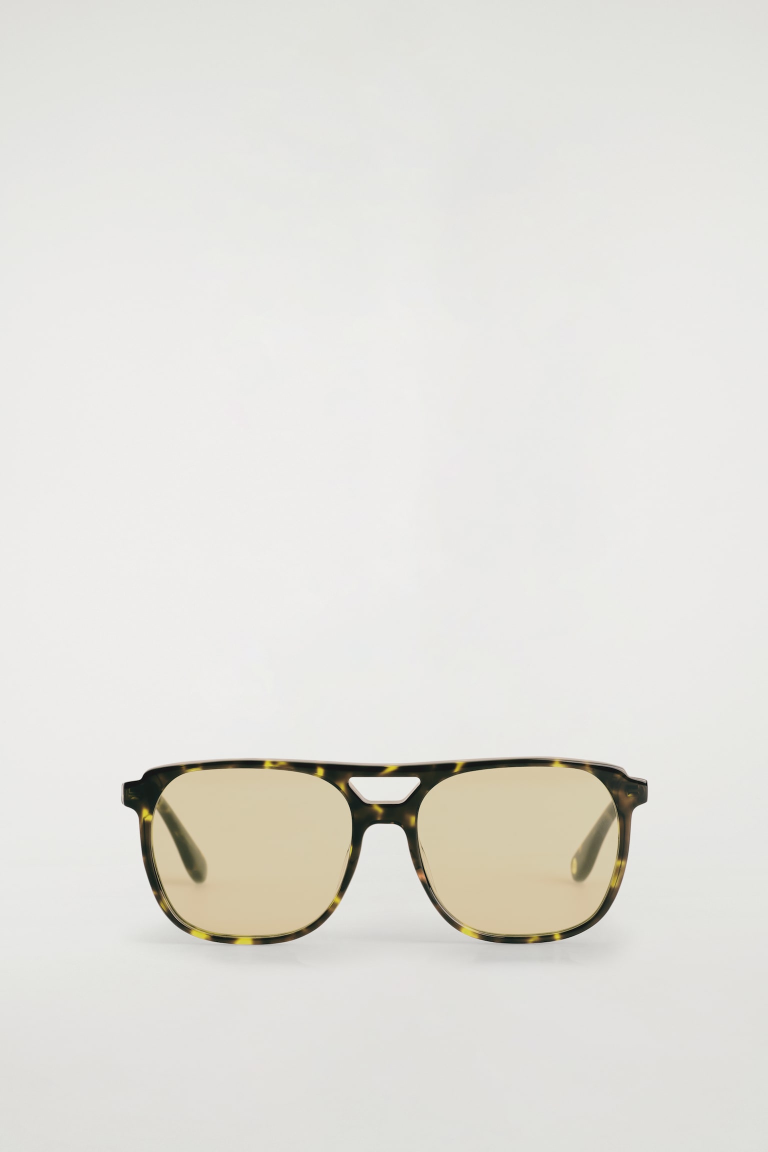 ECKIGE PILOTENSONNENBRILLE-SCHILDPATT/GELB - 2
