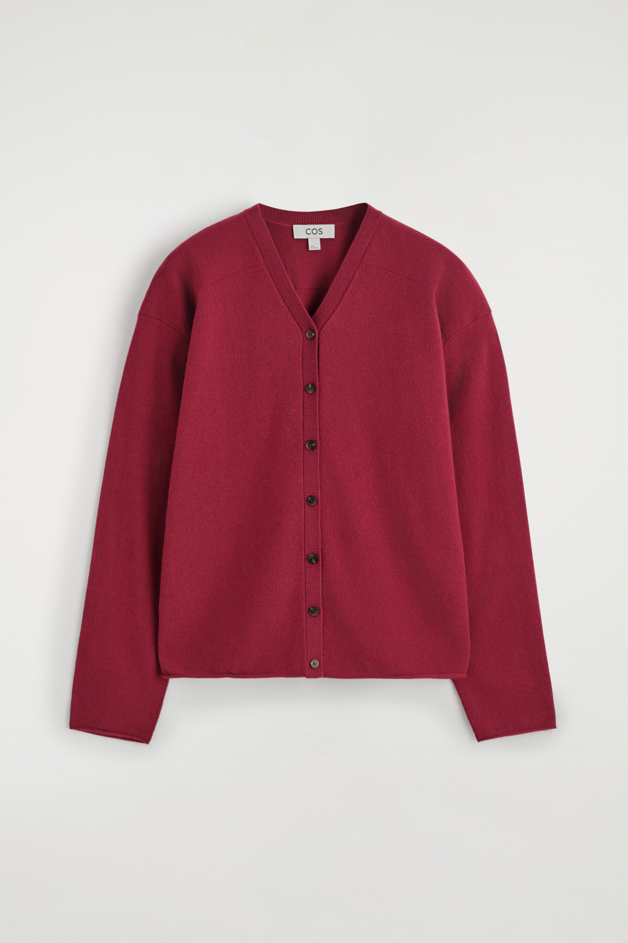 COS カーディガン MERINO WOOL V-NECK CARDIGAN - RED | COS US