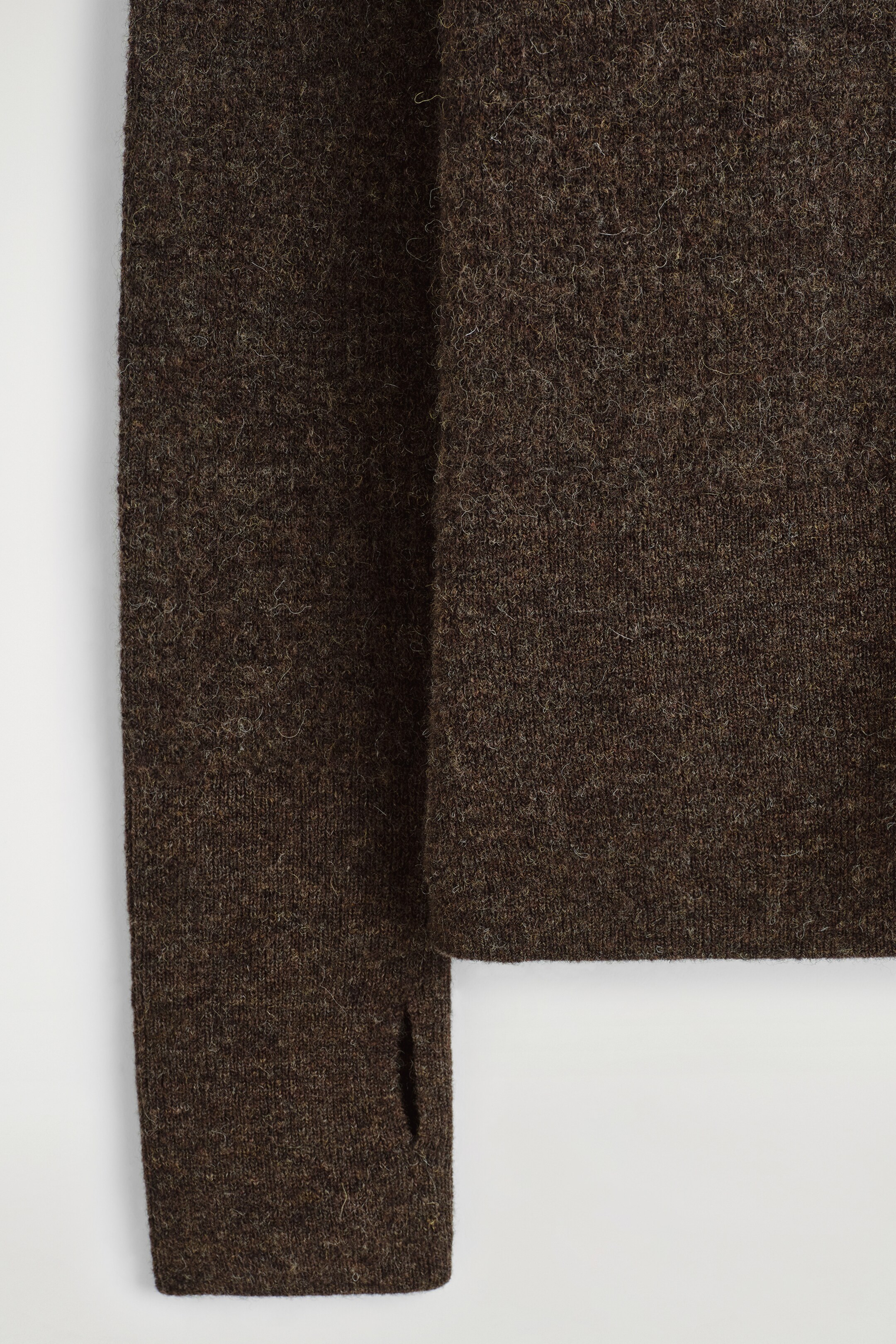 View larger image: ALPACA MERINO WOOL HIGH-NECK CARDIGAN - BROWN MÉLANGE - Ladies | H&M GB 7