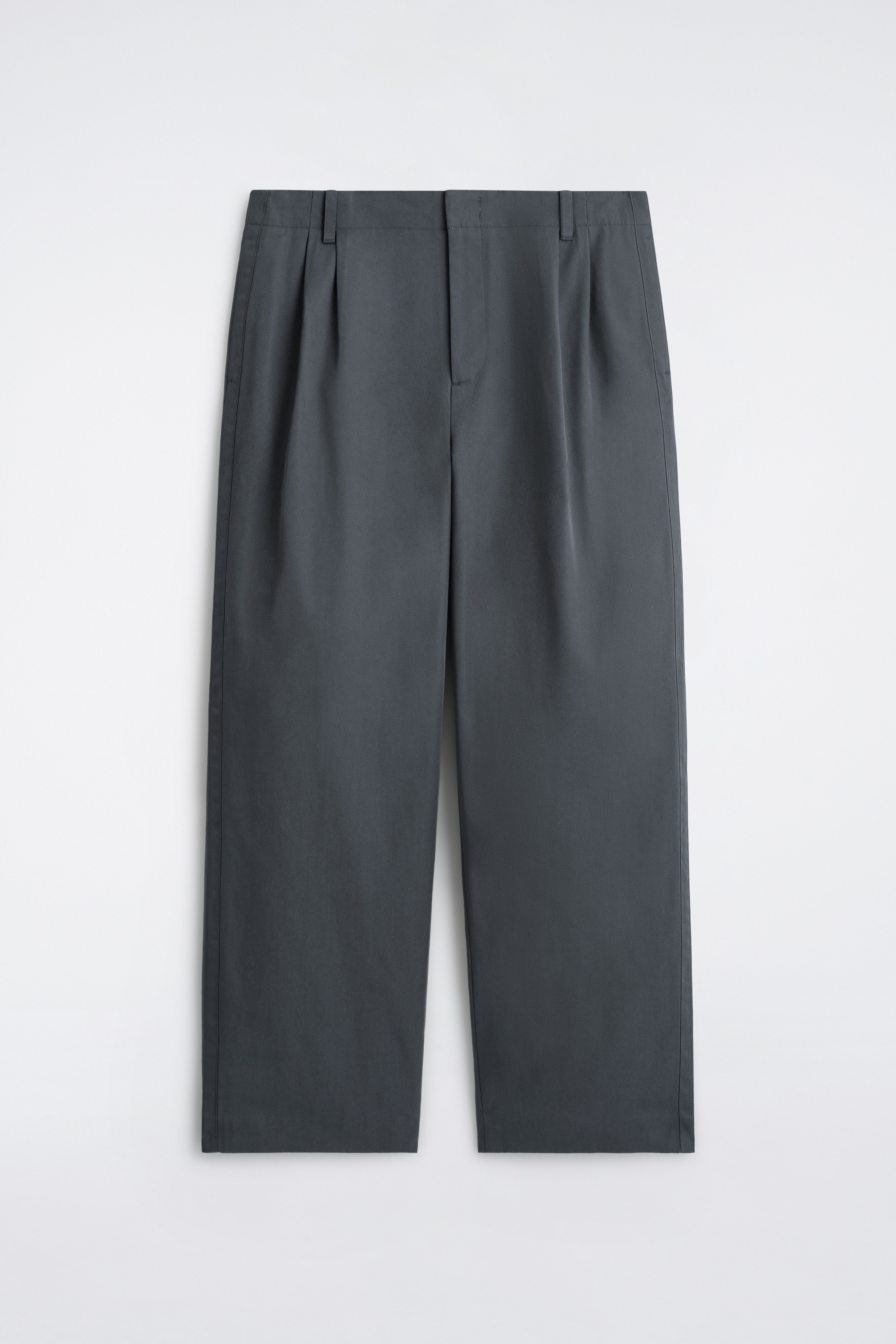 PANTALON LARGE PLISSÉ - GRIS FONCÉ/NOIR
