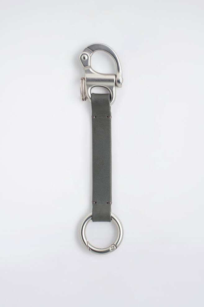 PORTE-CLÉS EN CUIR À DOUBLE EXTRÉMITÉ - GRIS - 1