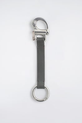 DOUBLE-ENDED LEATHER LANYARD — GREY 3