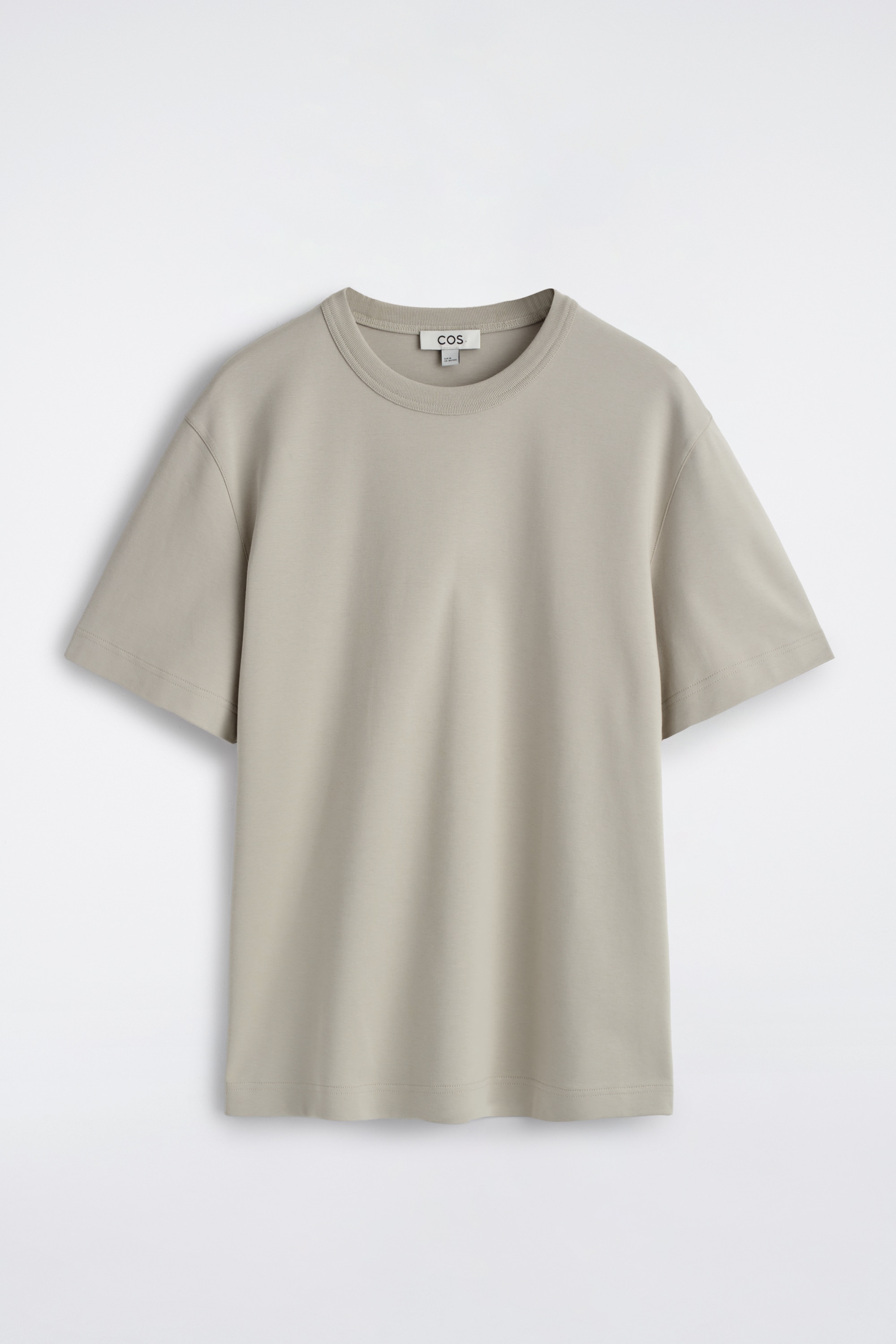 INTERLOCK KATOENEN T-SHIRT MET RONDE HALS - Lichtgrijs/MARINE / WIT / GESTREEPT/WIT/ZWART