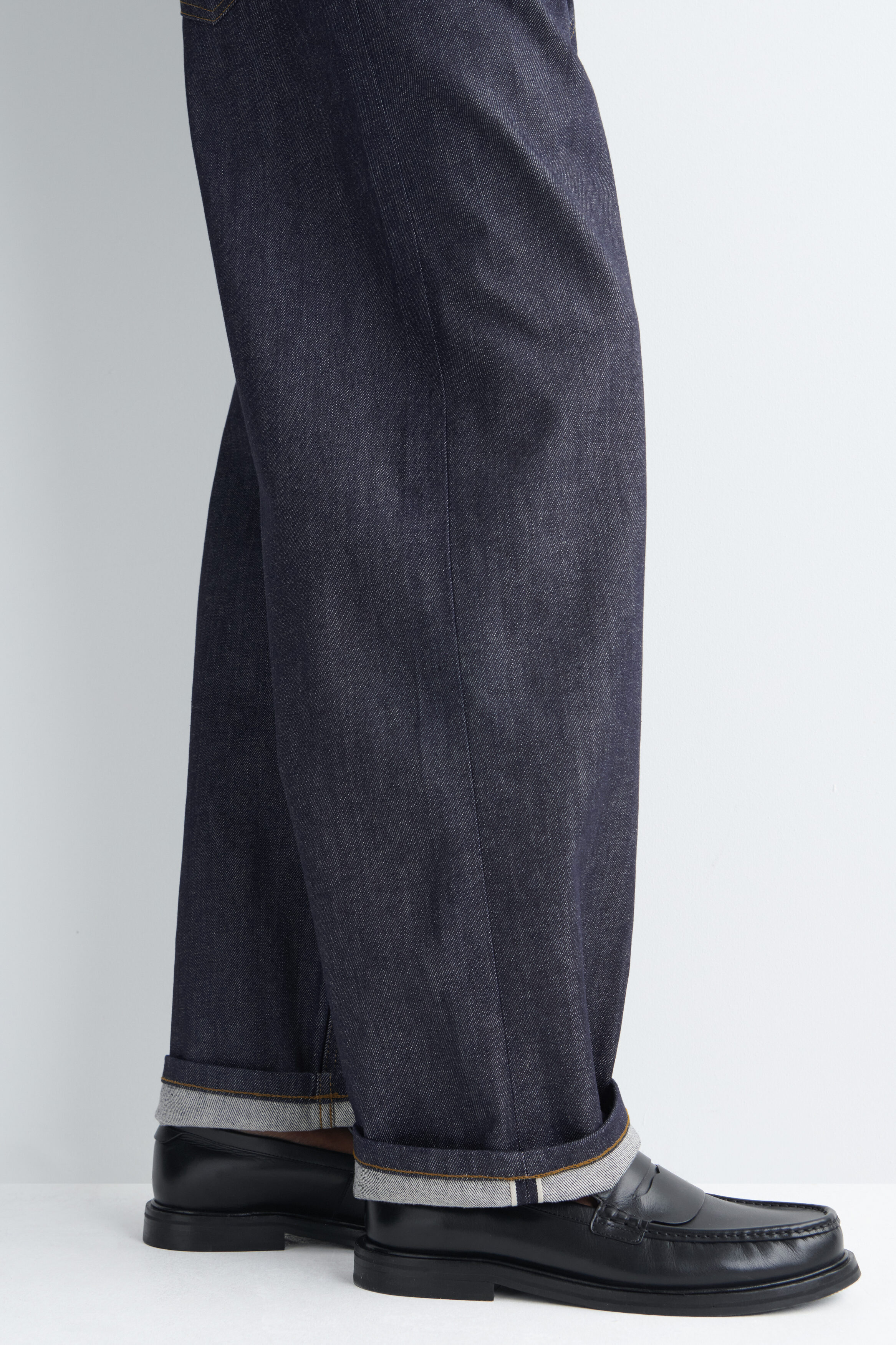 RIDER RAW SELVEDGE RELAXED-FIT STRAIGHT-LEG JEANS - RAW INDIGO