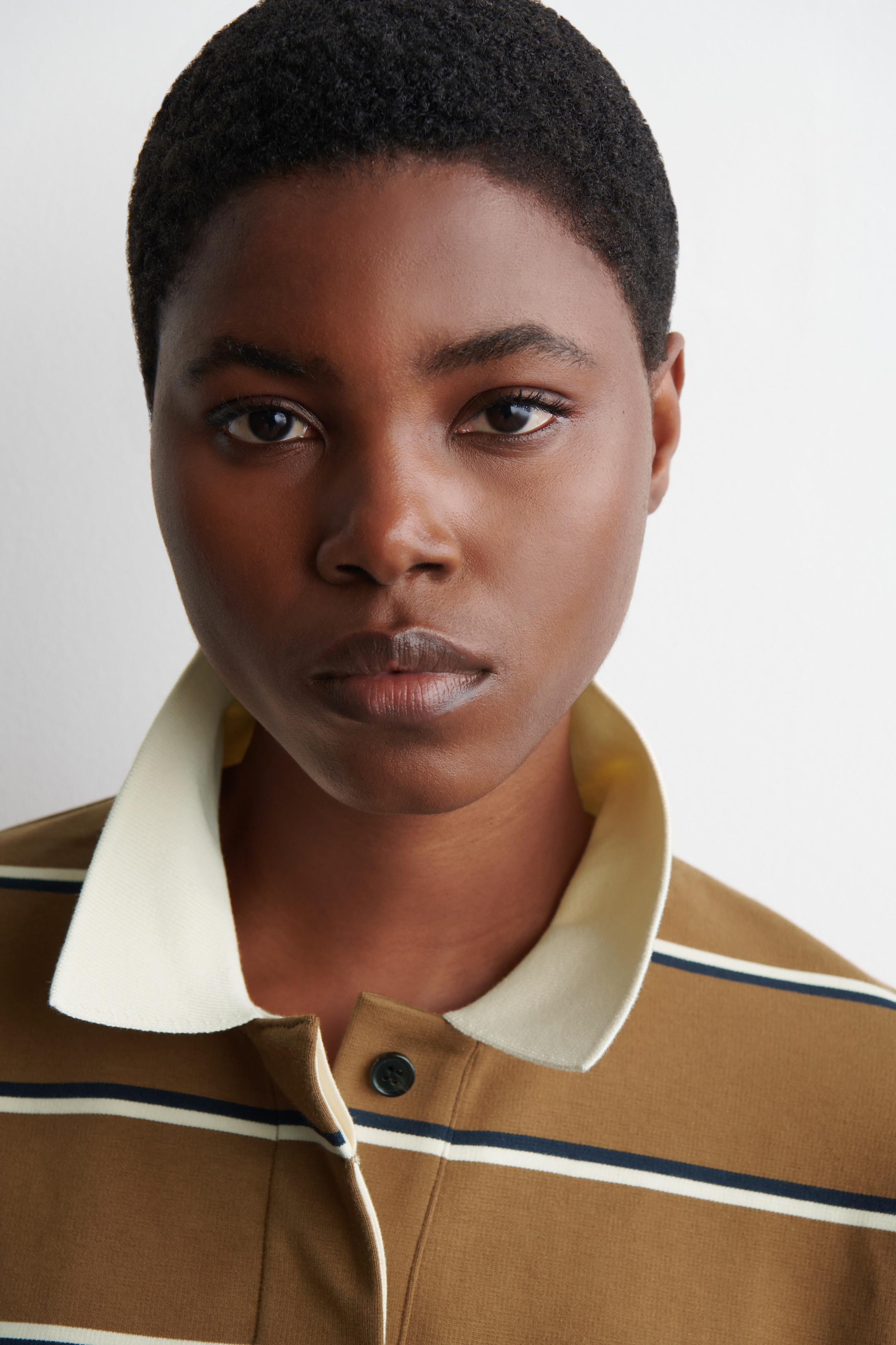View larger image: STRIPED LONG-SLEEVED POLO SHIRT - BROWN / STRIPED - Ladies | H&M GB 5
