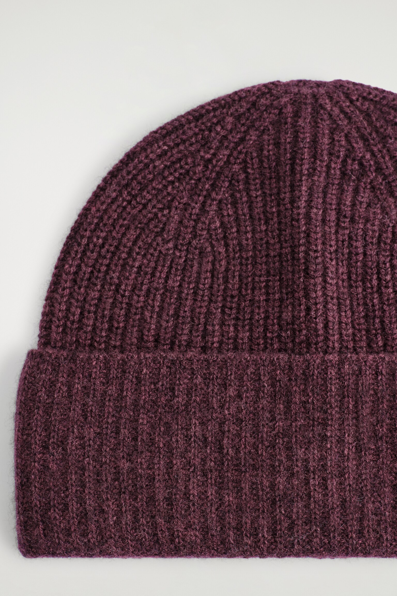 BEANIE AUS WOLL-KASCHMIR-MIX - BORDEAUX MELIERT/BEIGE MELIERT - 3