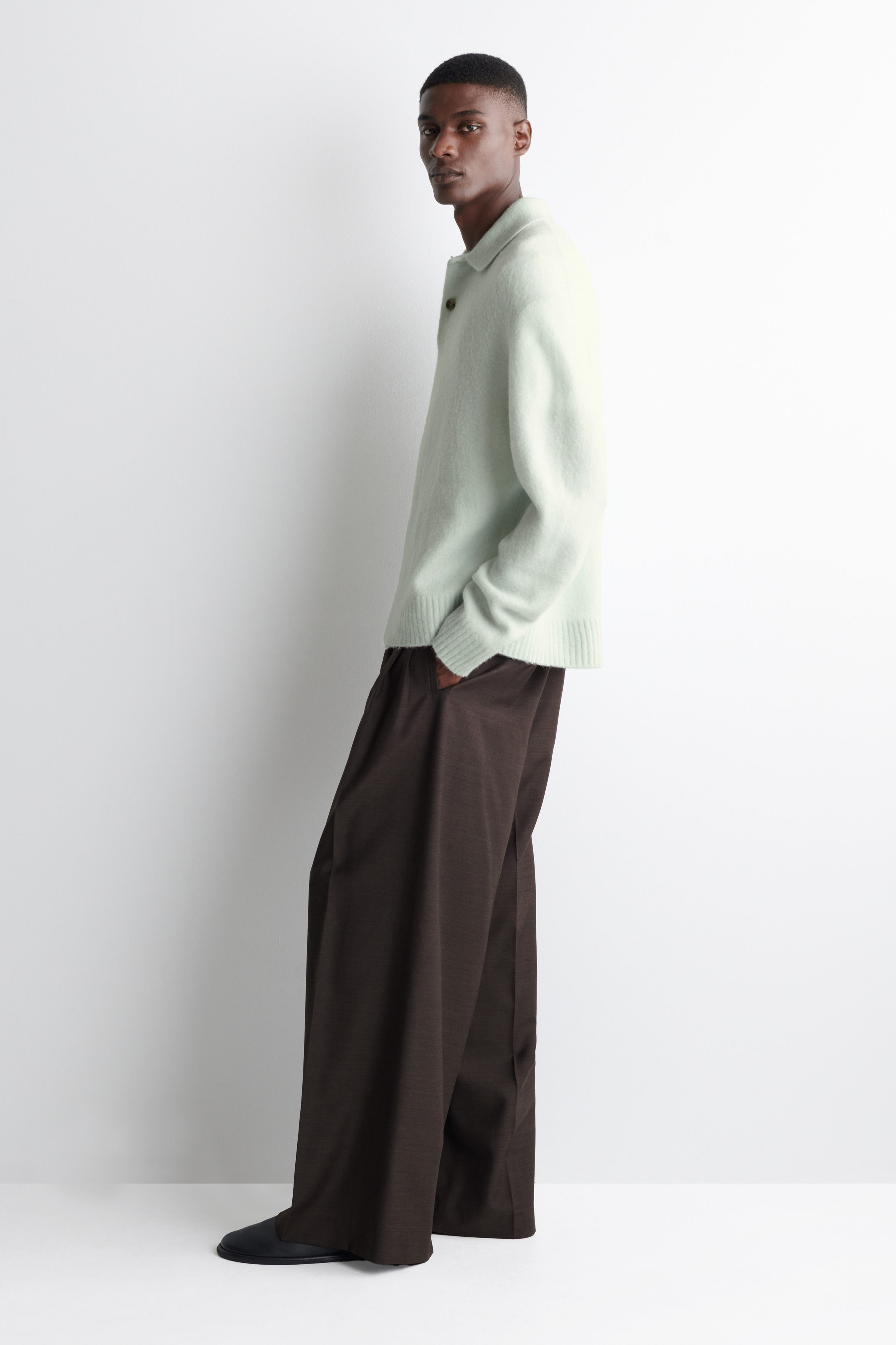 BRUSHED-WOOL POLO SHIRT - thumbnail 8