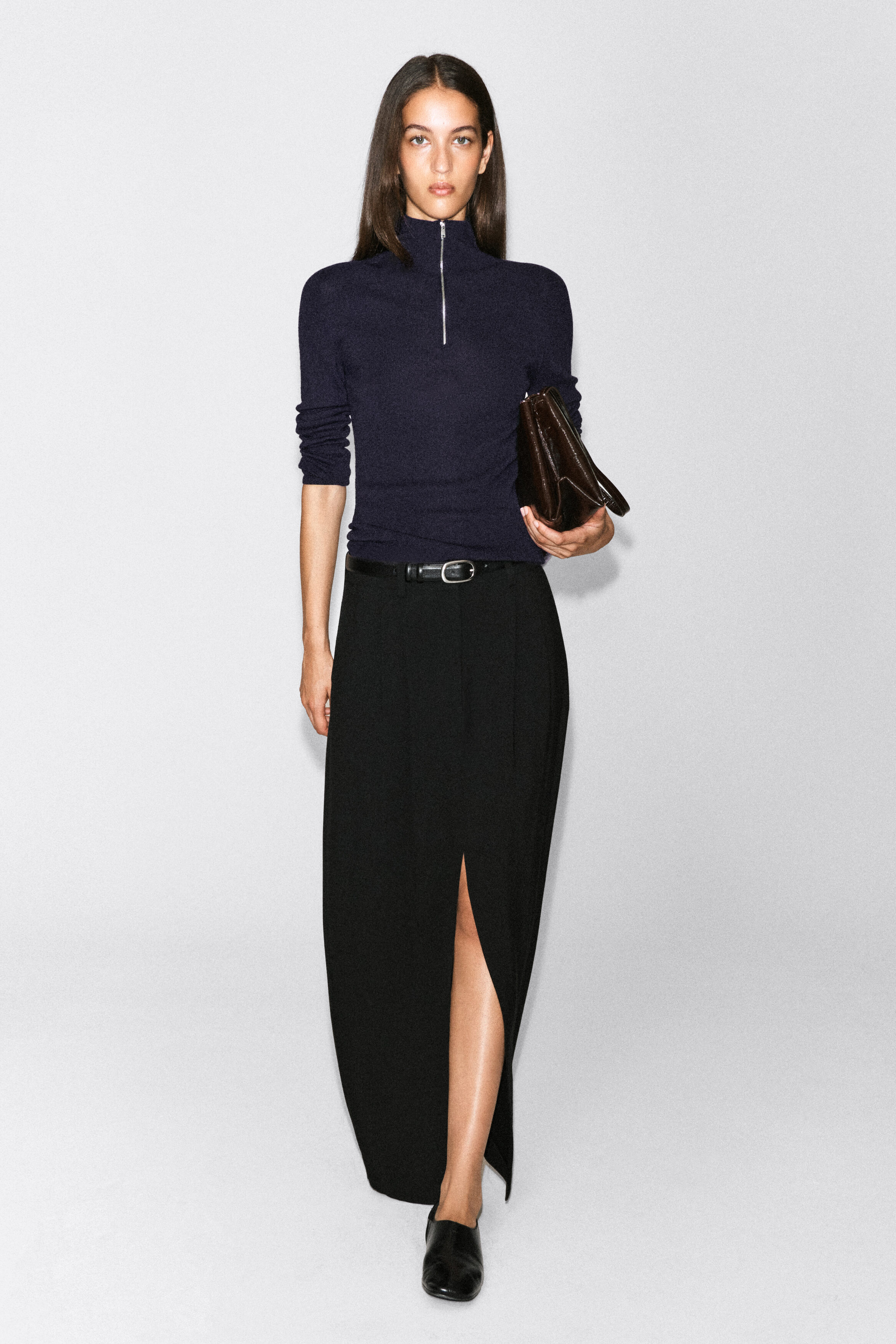 SEAMLESS MERINO WOOL ZIP-UP TOP - thumbnail 8