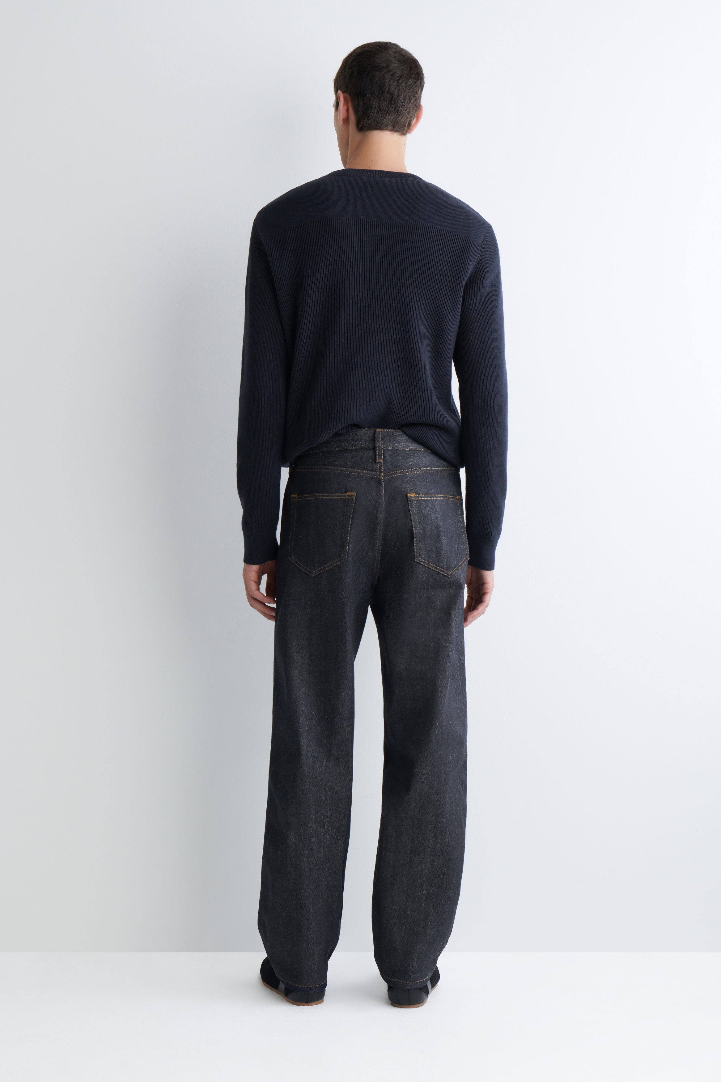 【YENN】RAW EDGE COMBINAISON RIDER RAW SELVEDGE STRAIGHT-LEG JEANS - RAW INDIGO | COS