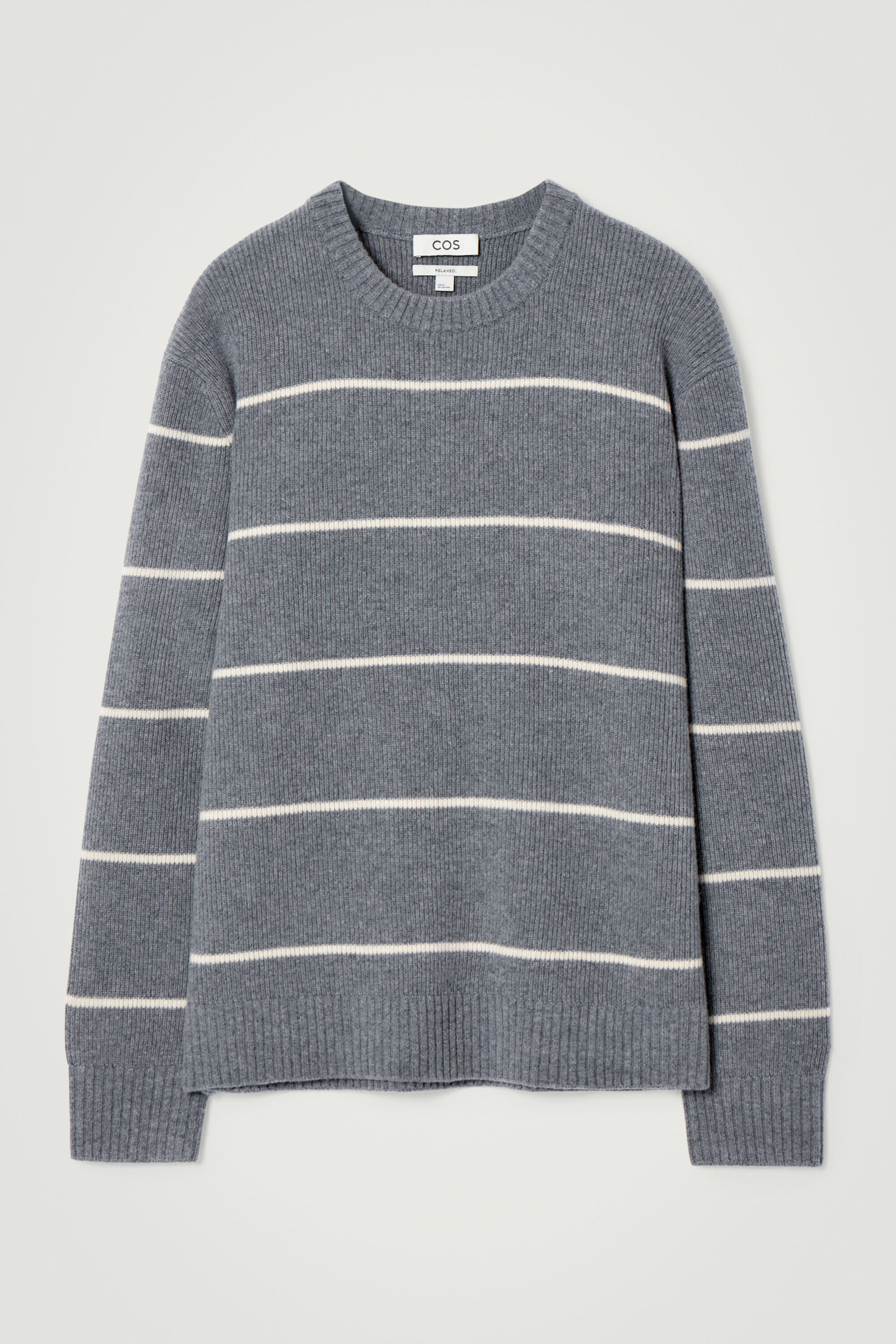STRIPED WOOL-YAK-BLEND SWEATER - GRAY / STRIPED | COS