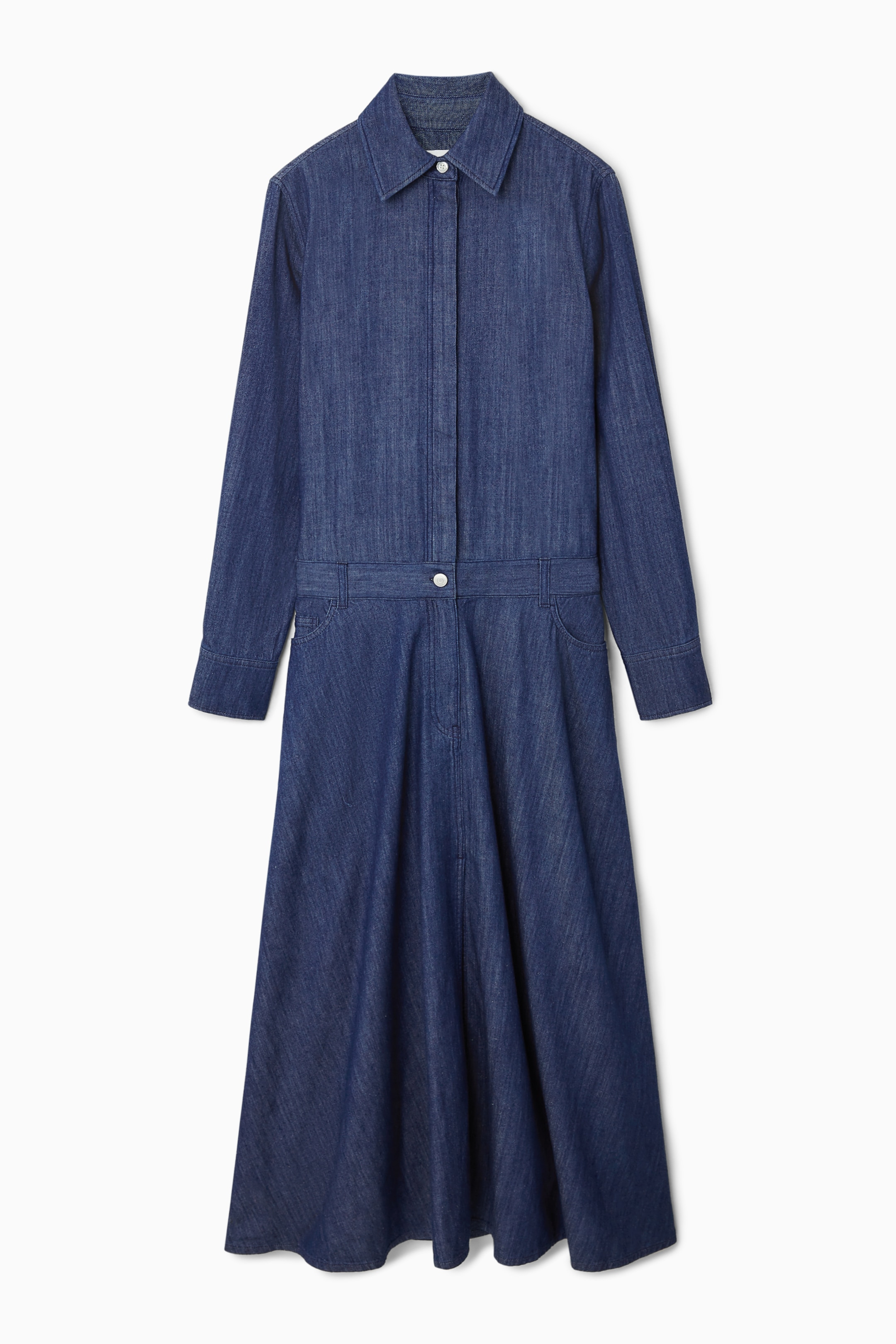 View larger image: DENIM MIDI SHIRT DRESS - INDIGO - Ladies | H&M GB 1