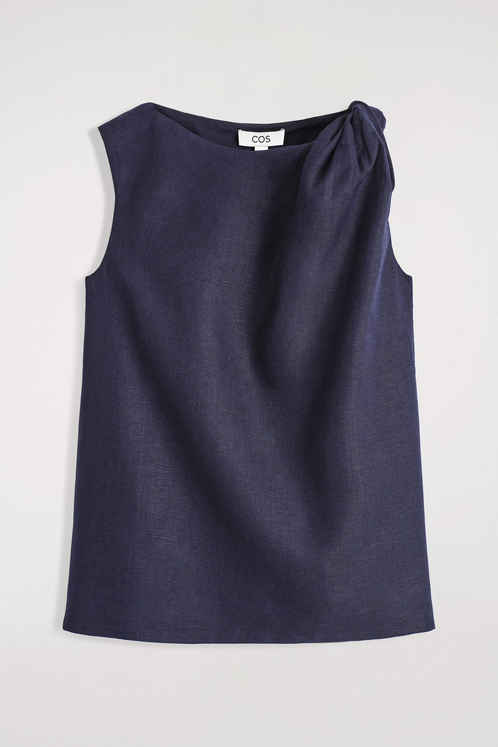 TWIST-DETAIL COTTON TOP - NAVY | COS