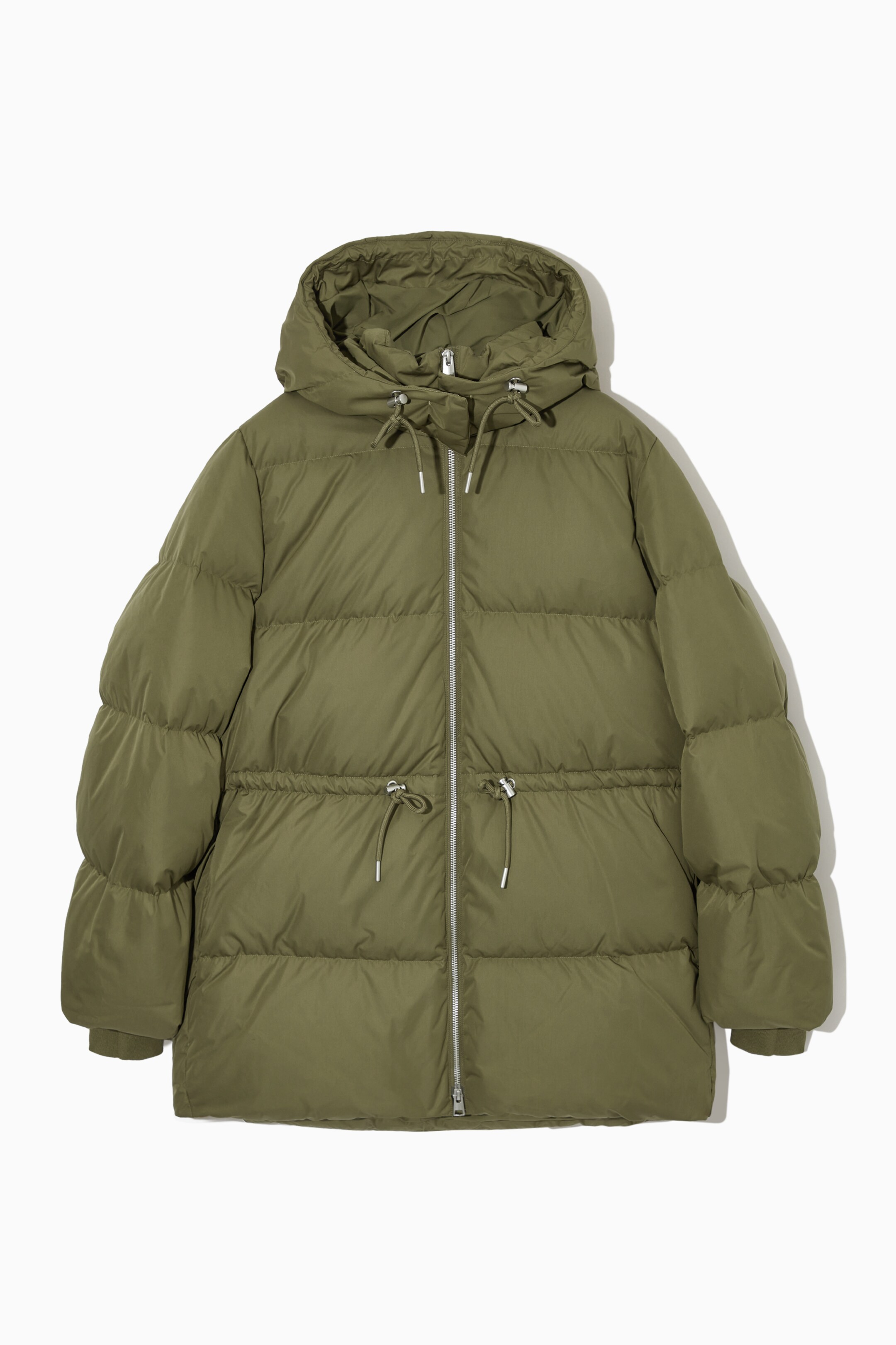 Vis større bilde: DRAWSTRING-WAIST PUFFER COAT - KHAKI GREEN - DAME | H&M NO 1