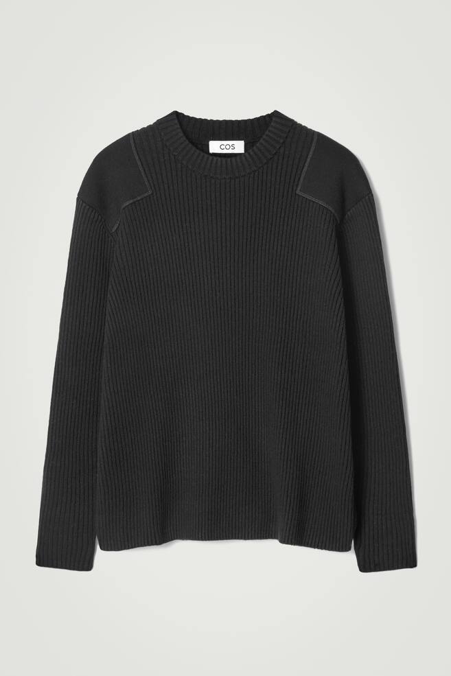PULLOVER AUS WOLL-MIX MIT AUFNÄHERN - SCHWARZ - 1