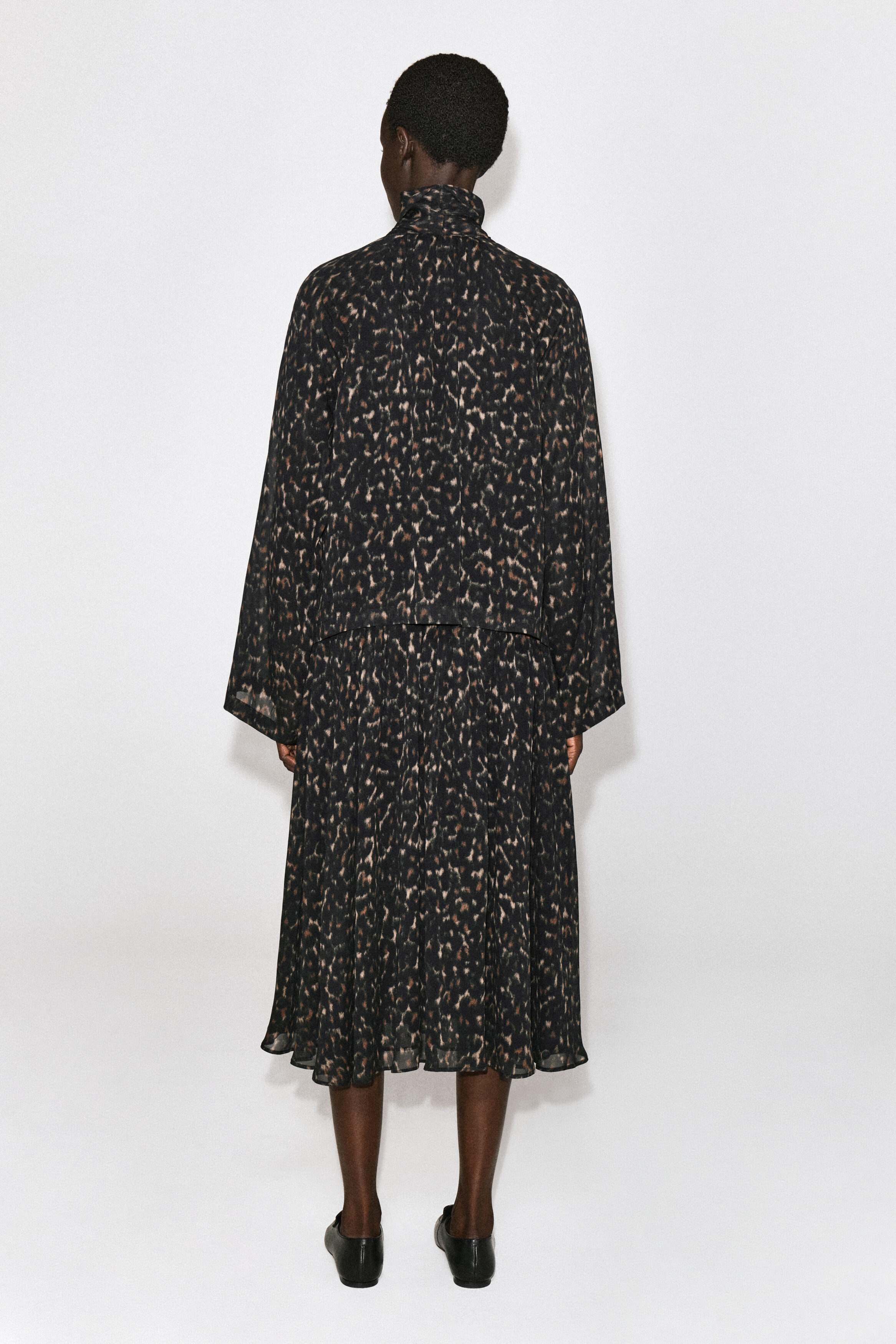 LEOPARD-PRINT FLUID SCARF-DETAIL DRESS thumbnail 4
