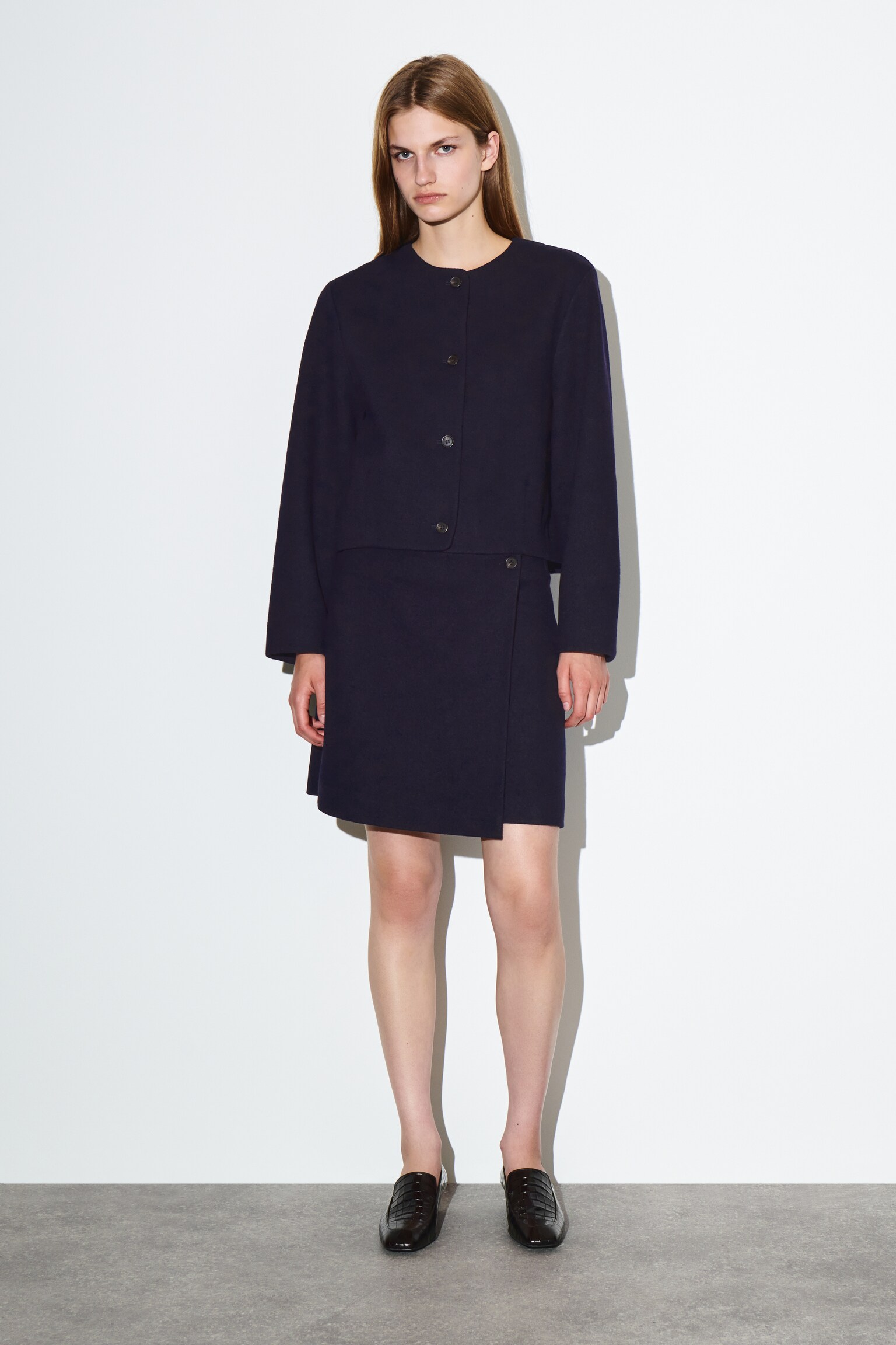 BOILED MERINO WOOL CARDIGAN - NAVY - 5