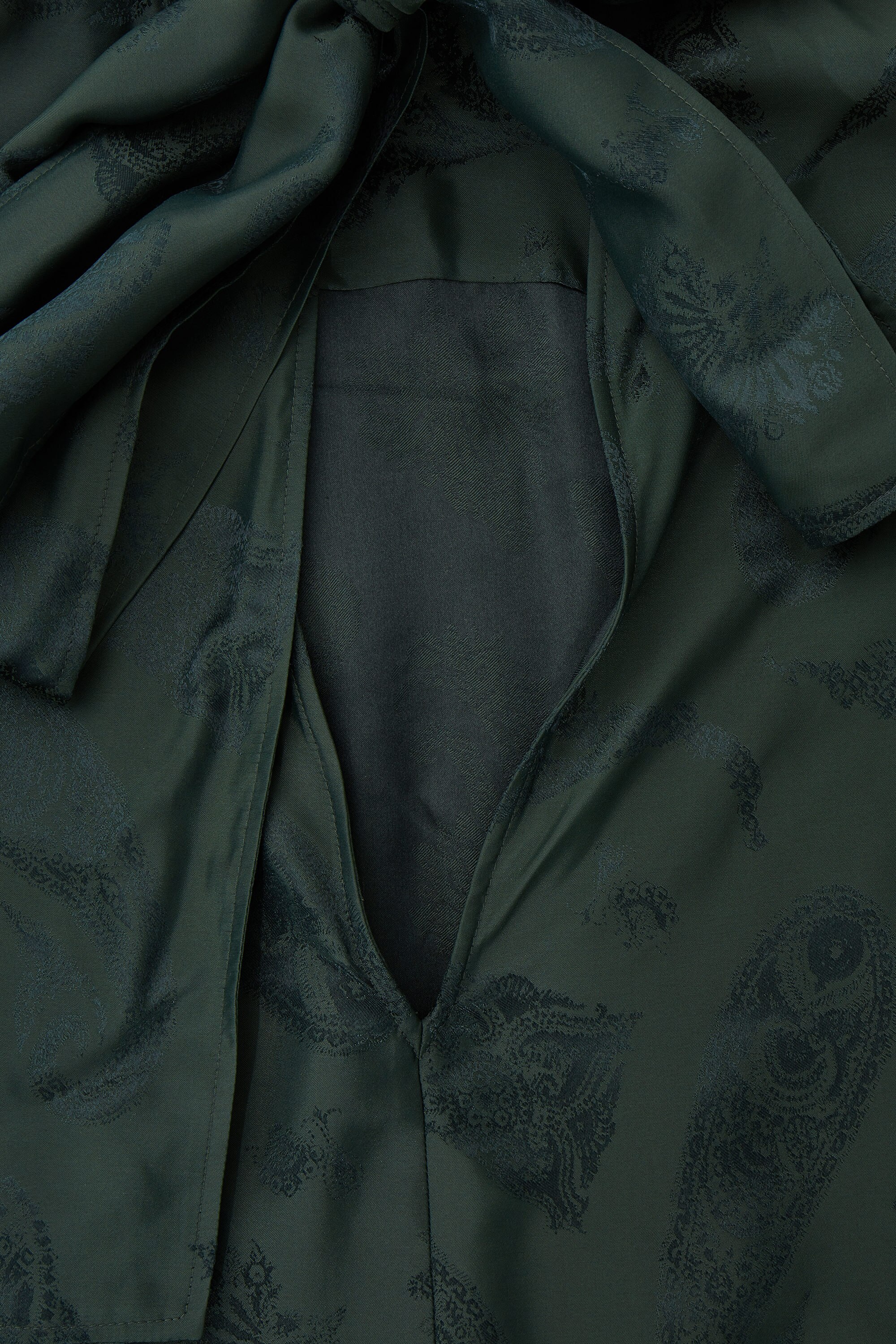 FLORAL-JACQUARD BOW BLOUSE - DARK GREEN / FLORAL | COS