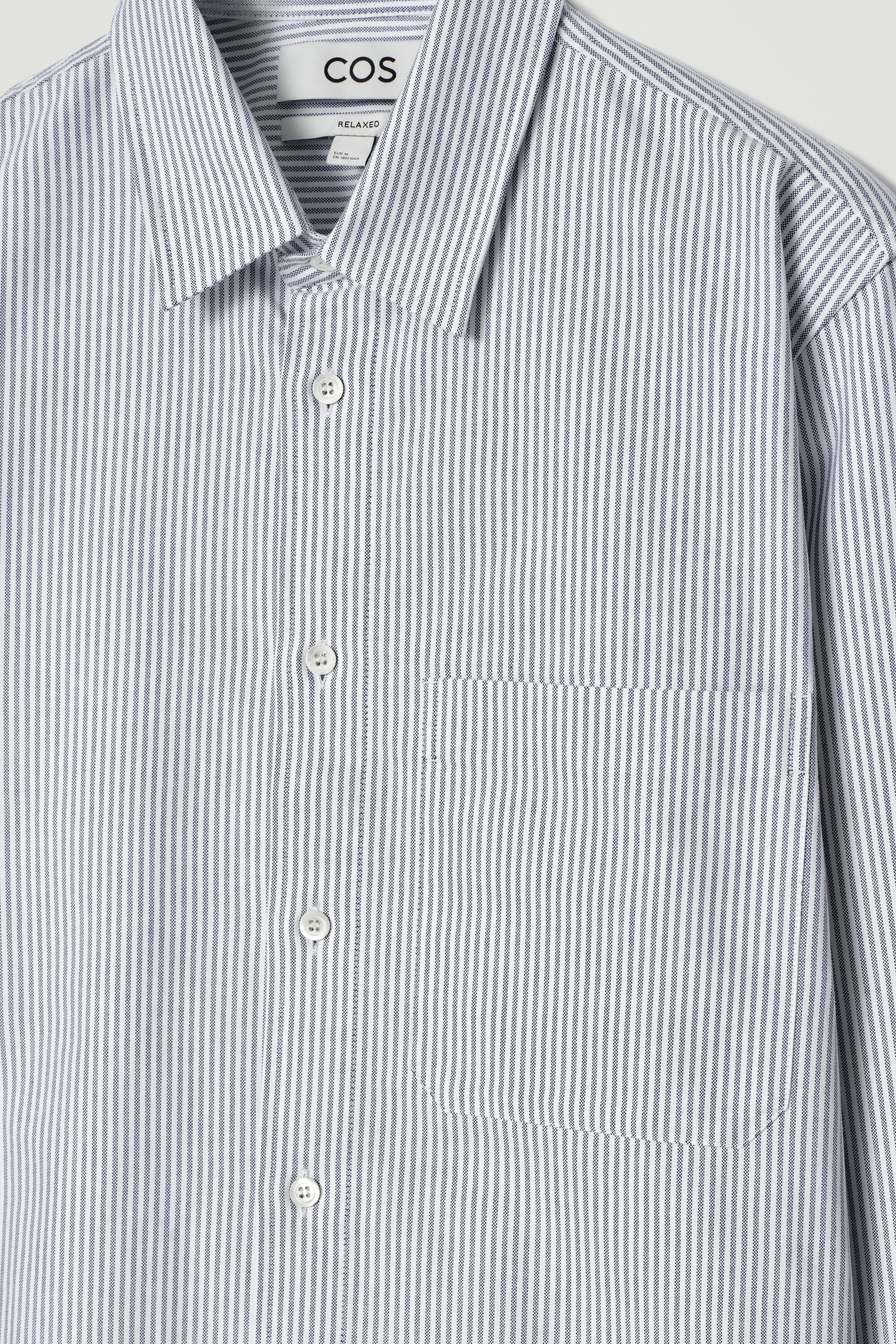 RELAXED OXFORD SHIRT - BLUE / WHITE / STRIPED | COS