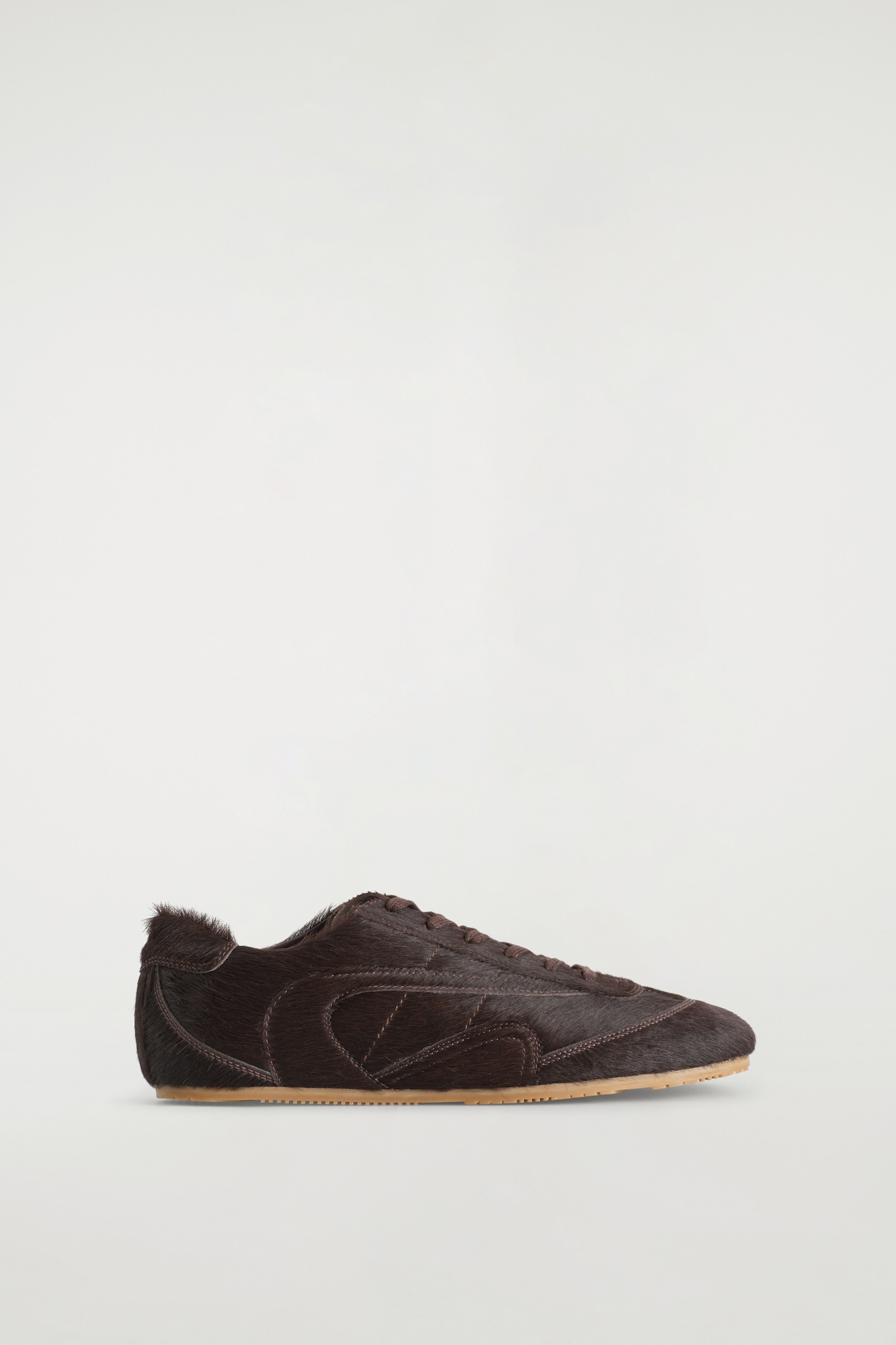 BASKETS MINIMALISTES EN CUIR POILS DE PONEY - CHOCOLAT - 2