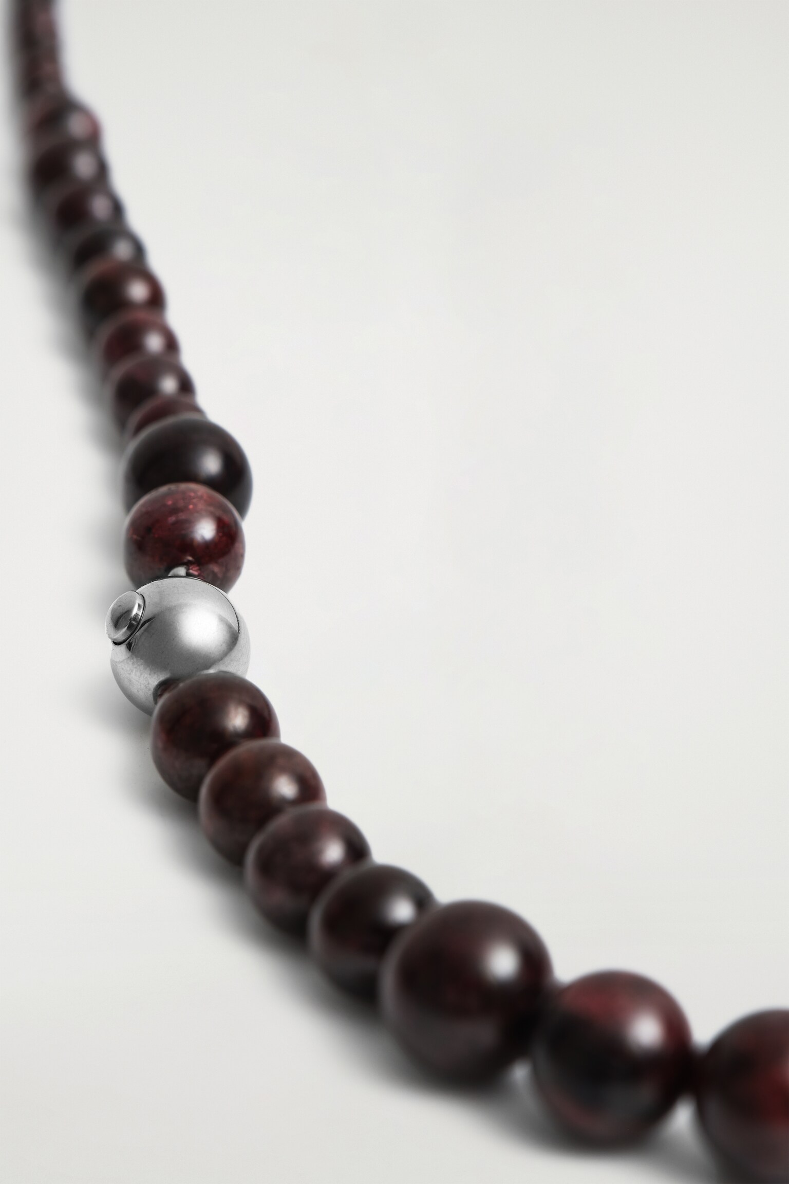 COLLIER PERLÉ DE GRENAT - BRUN FONCÉ - 3