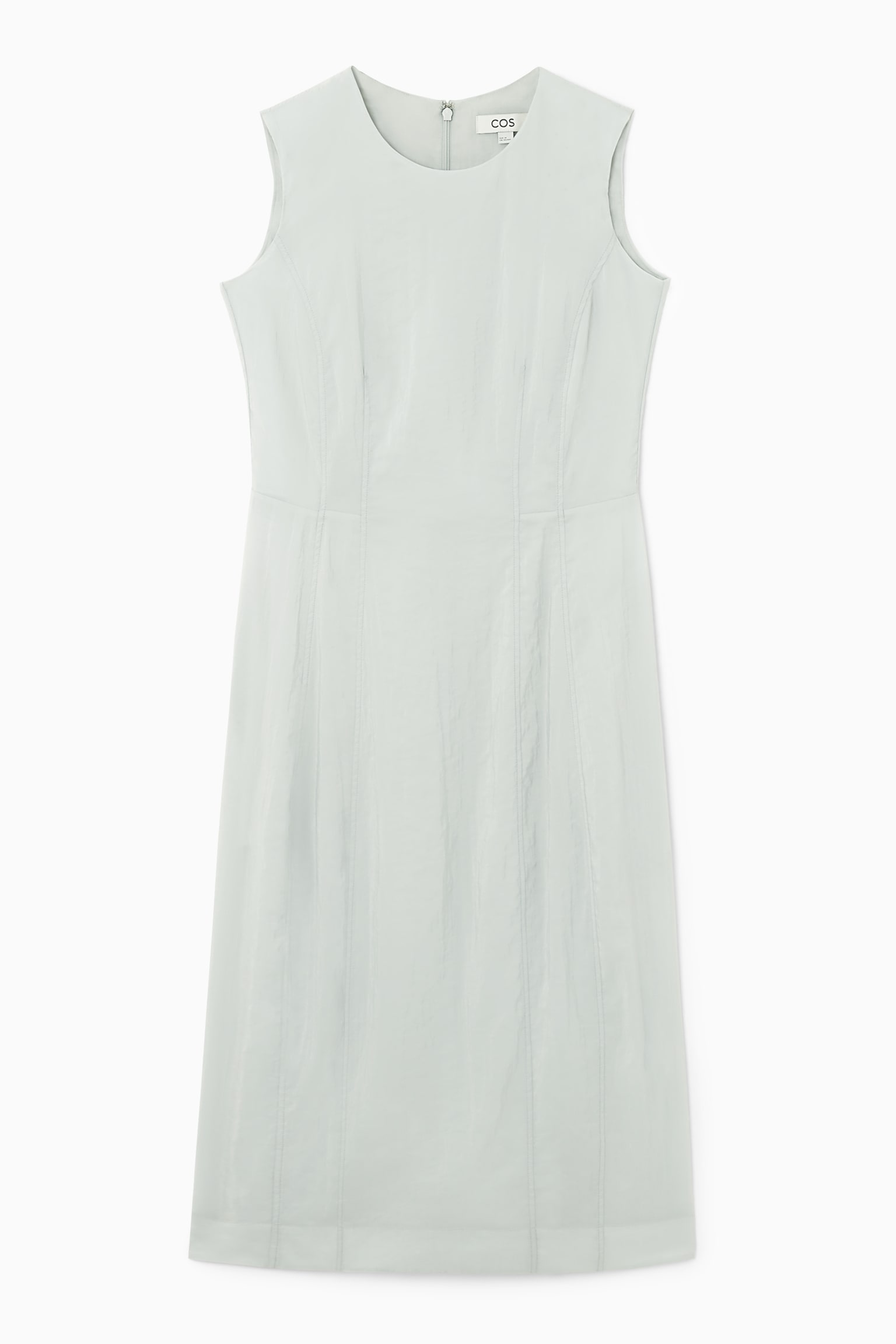 ÄRMELLOSES MIDIKLEID MIT STEPPNÄHTEN - BLAU/SCHWARZ