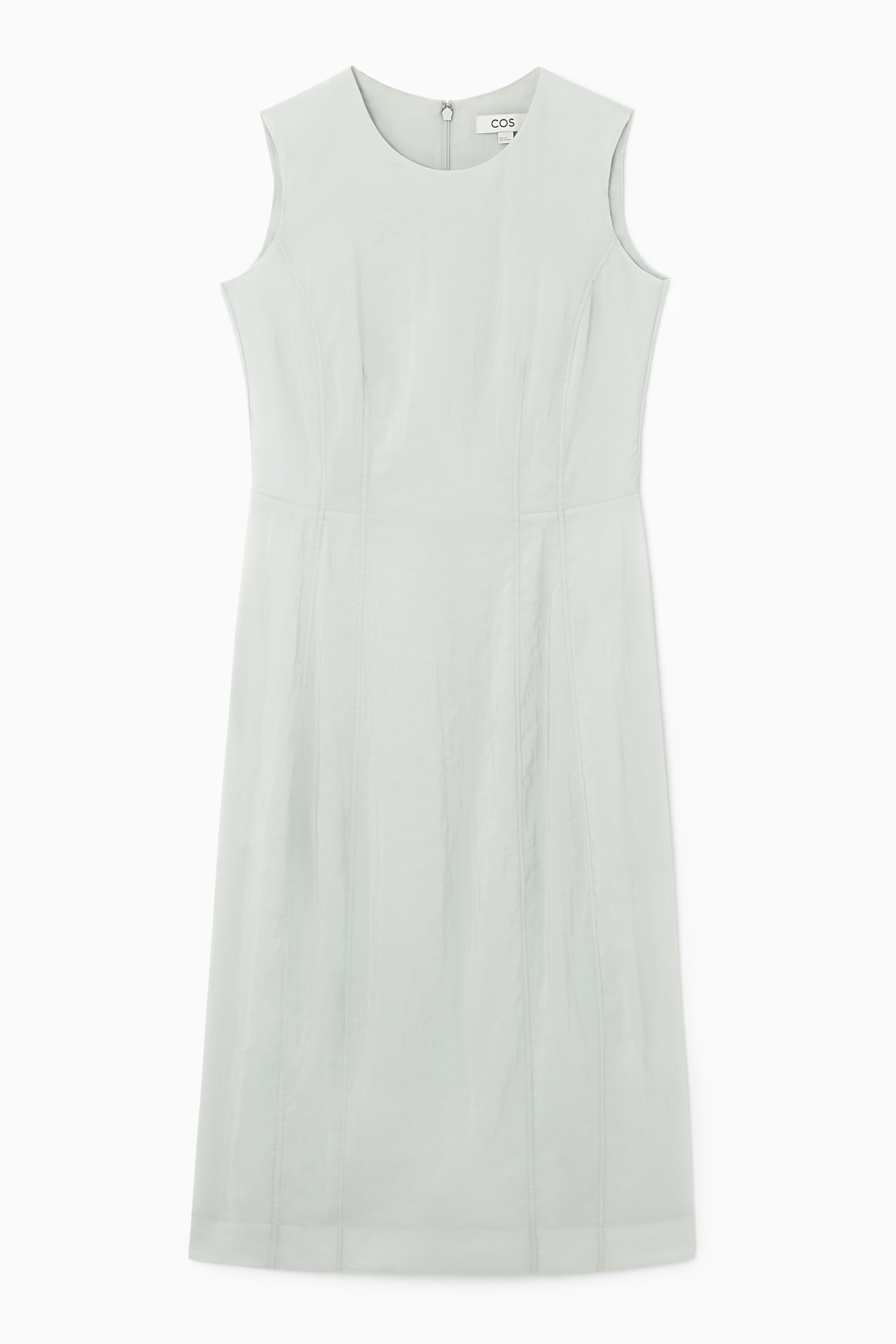 View larger image: SLEEVELESS TOPSTITCHED MIDI DRESS - DUSTY BLUE - Ladies | H&M GB 1