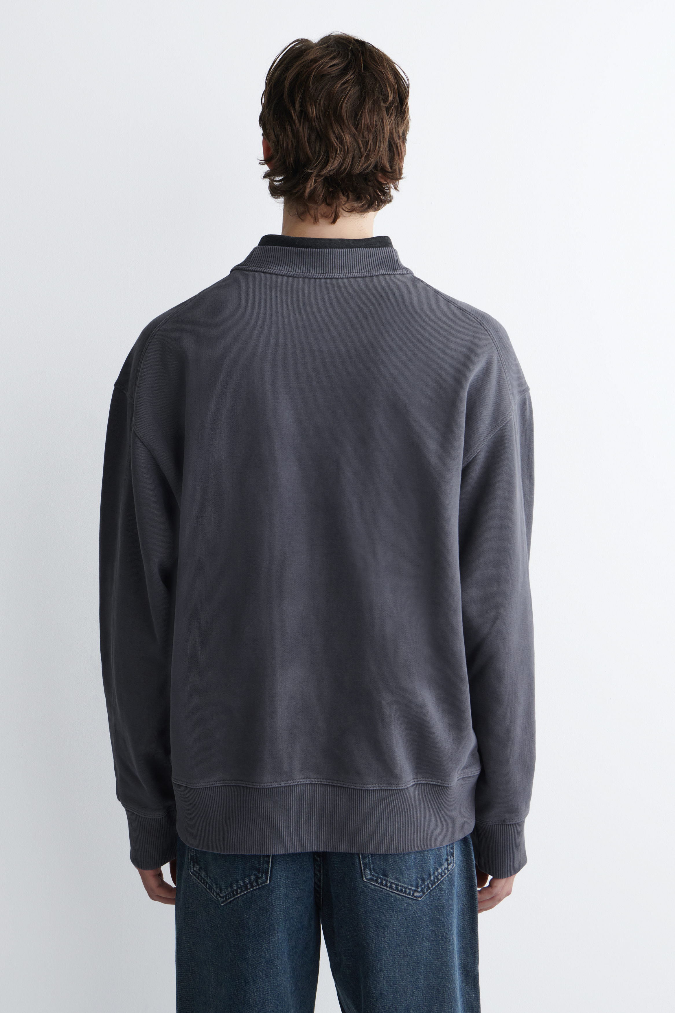 RELAXED WASHED-COTTON SWEATSHIRT - WASHED NAVY | COS US
