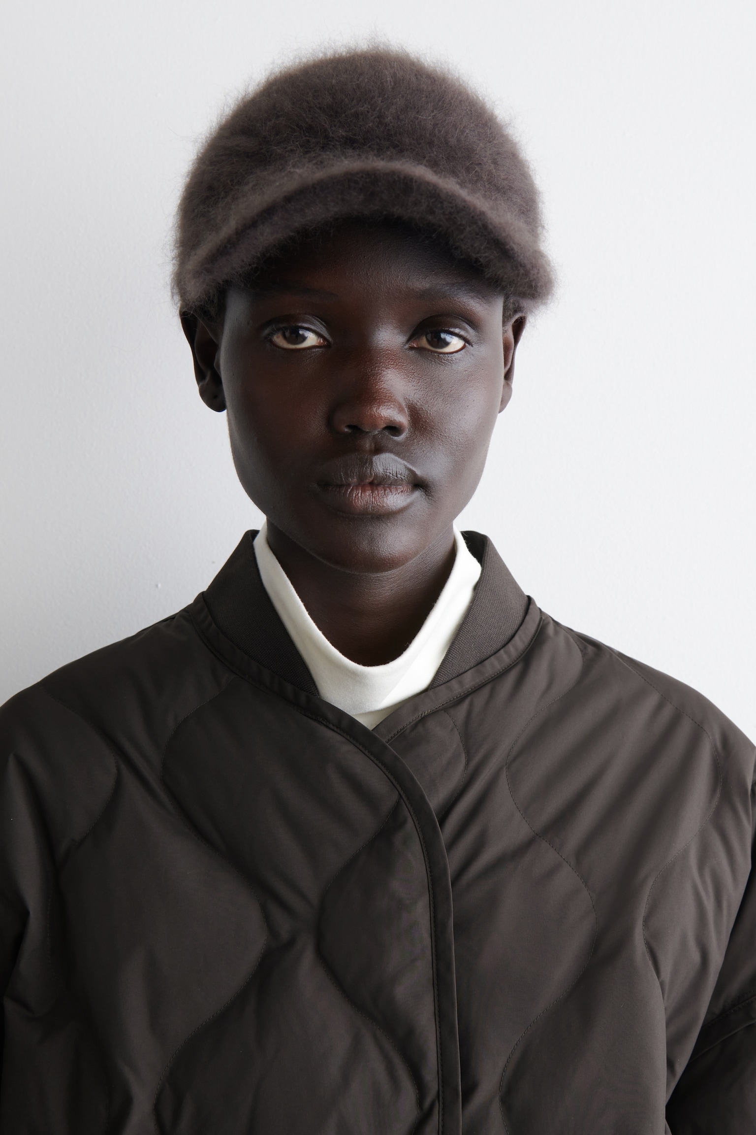 GORRA DE BÉISBOL DE CASHMERE PEINADA - MARRÓN/GRIS