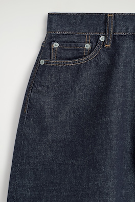 HIGH-RISE DENIM SHORTS — DARK BLUE 5