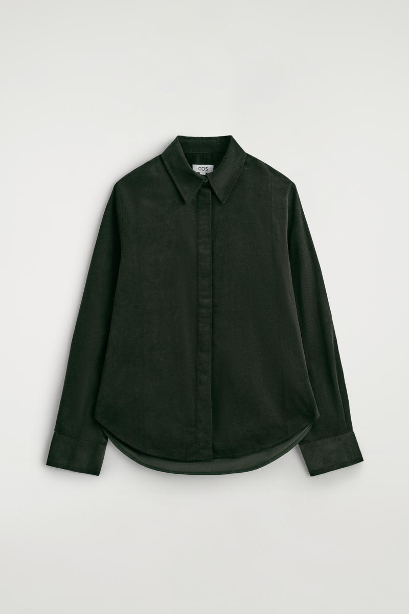 Cos Corduroy Shirt In Green