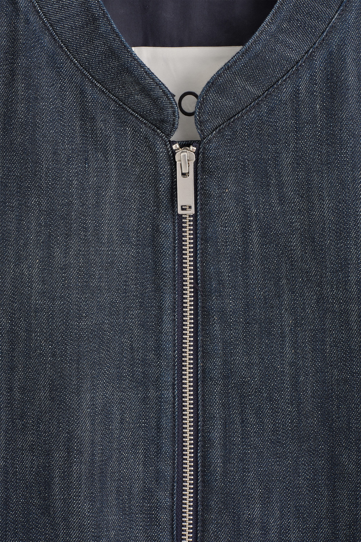 DENIM BOMBER JACKET — SLATE