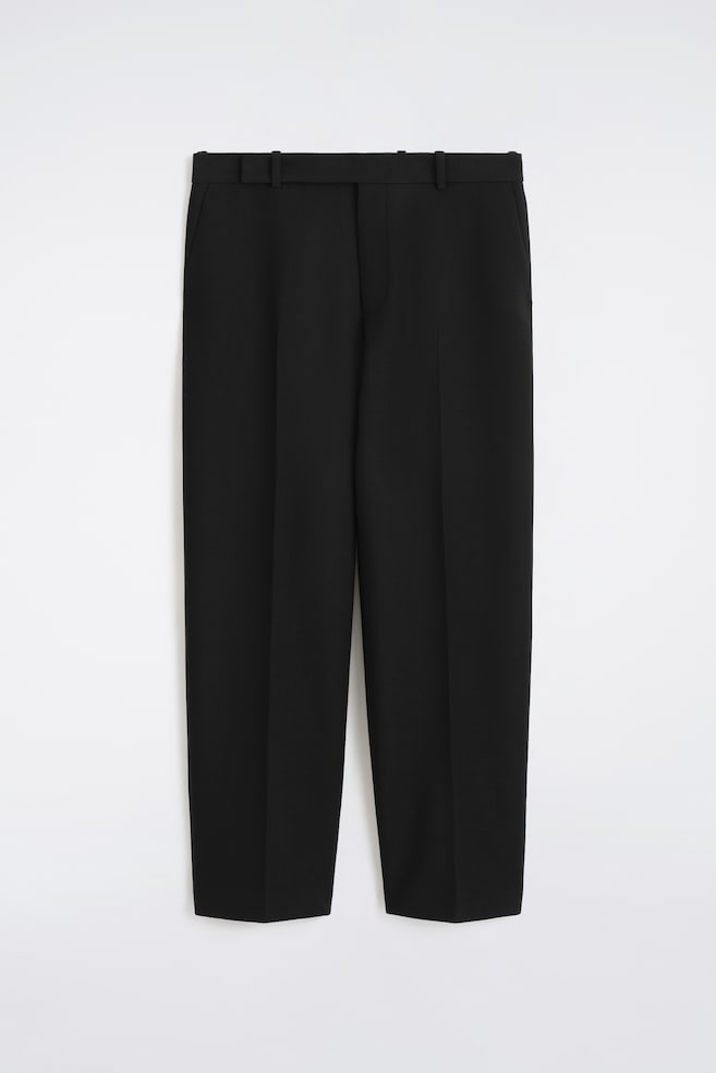 LOCKERE HOSE AUS WOLL-MIX MIT GERADEM BEIN - SCHWARZ - 1