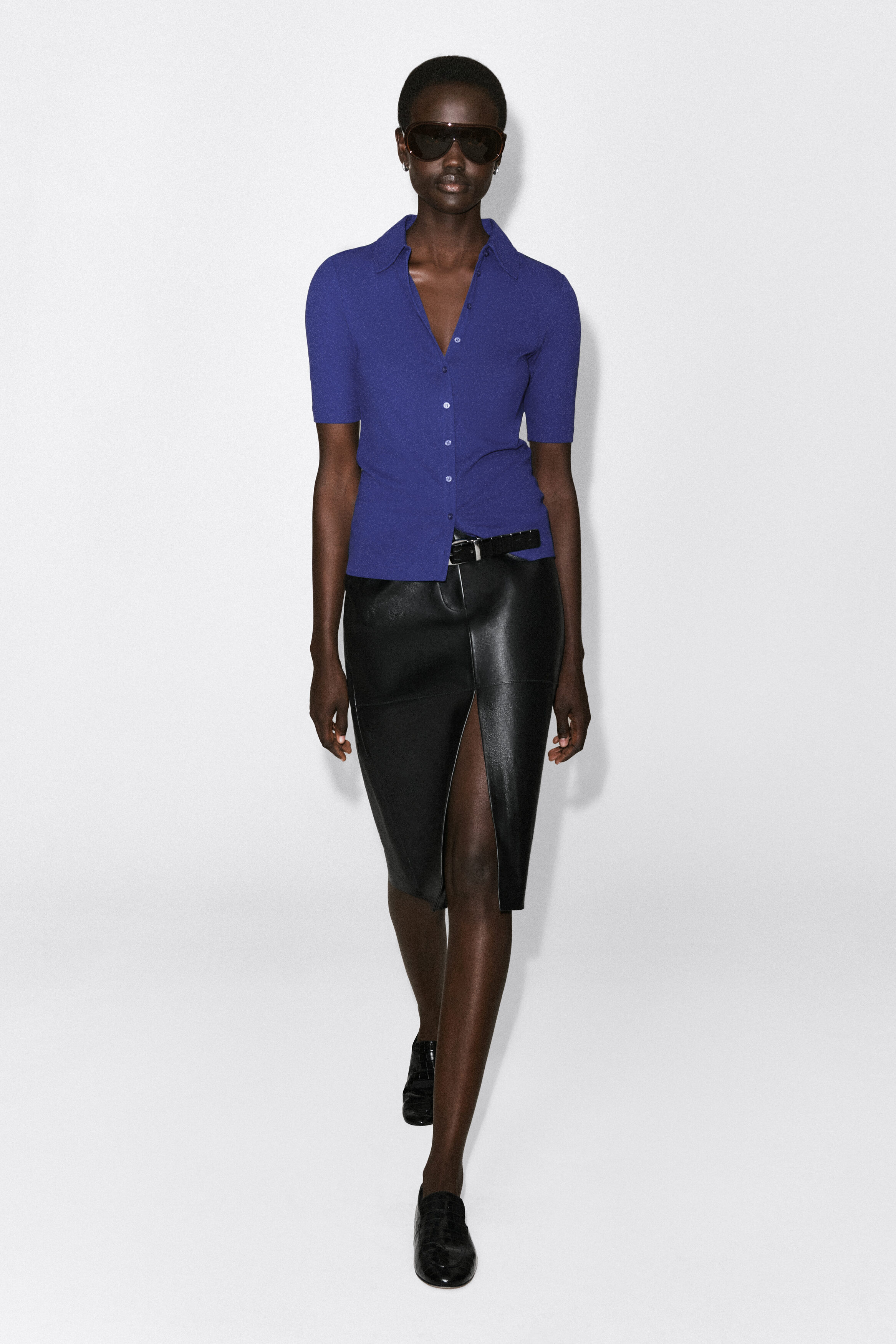 SCULPTED COTTON-JERSEY SHIRT - thumbnail 4