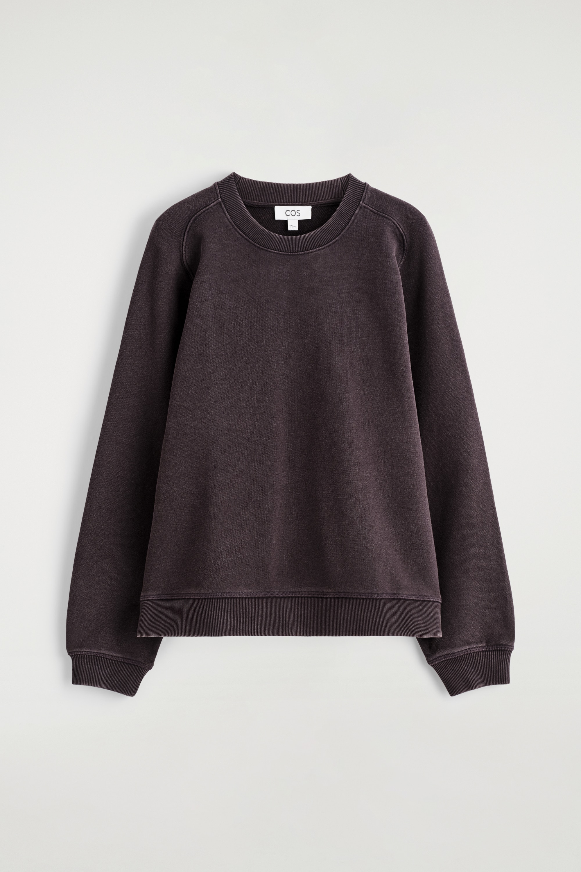 FELPA IN COTONE - VIOLA SCURO/GRIGIO SCURO MÉLANGE
