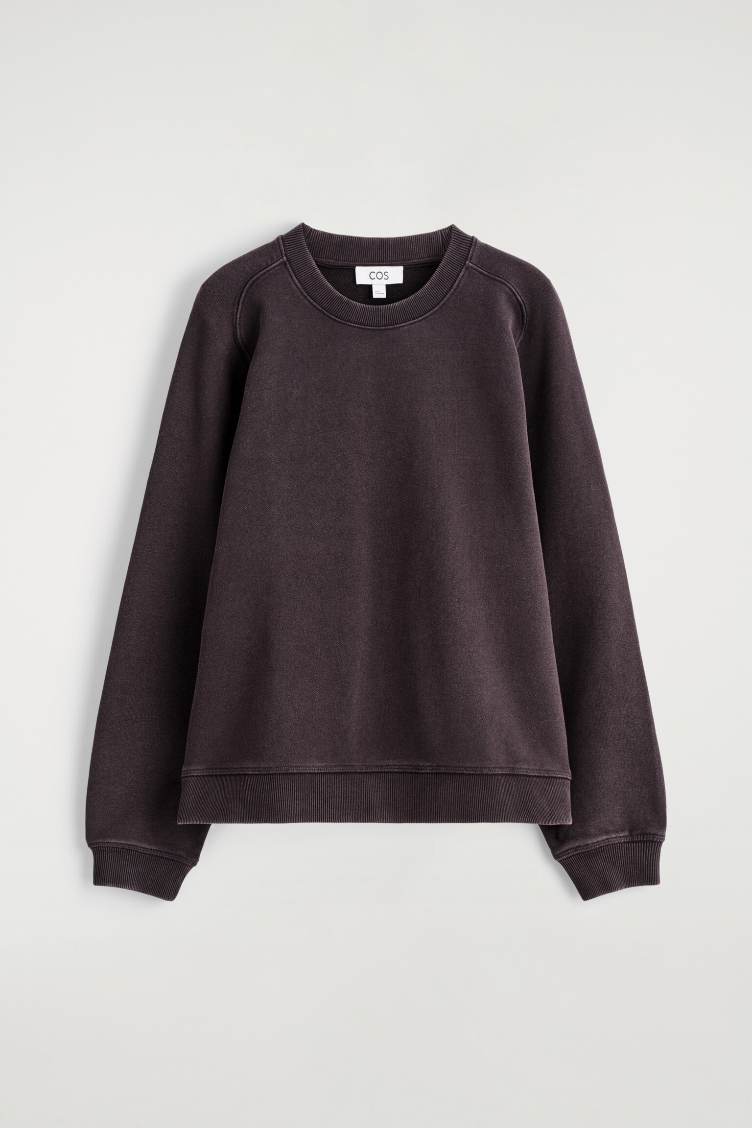 SWEATSHIRT AUS BAUMWOLLE - DUNKLES VIOLETT/DUNKELGRAU MELIERT - 2