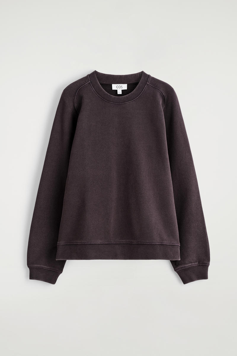 Cos Cotton Sweatshirt In Purple