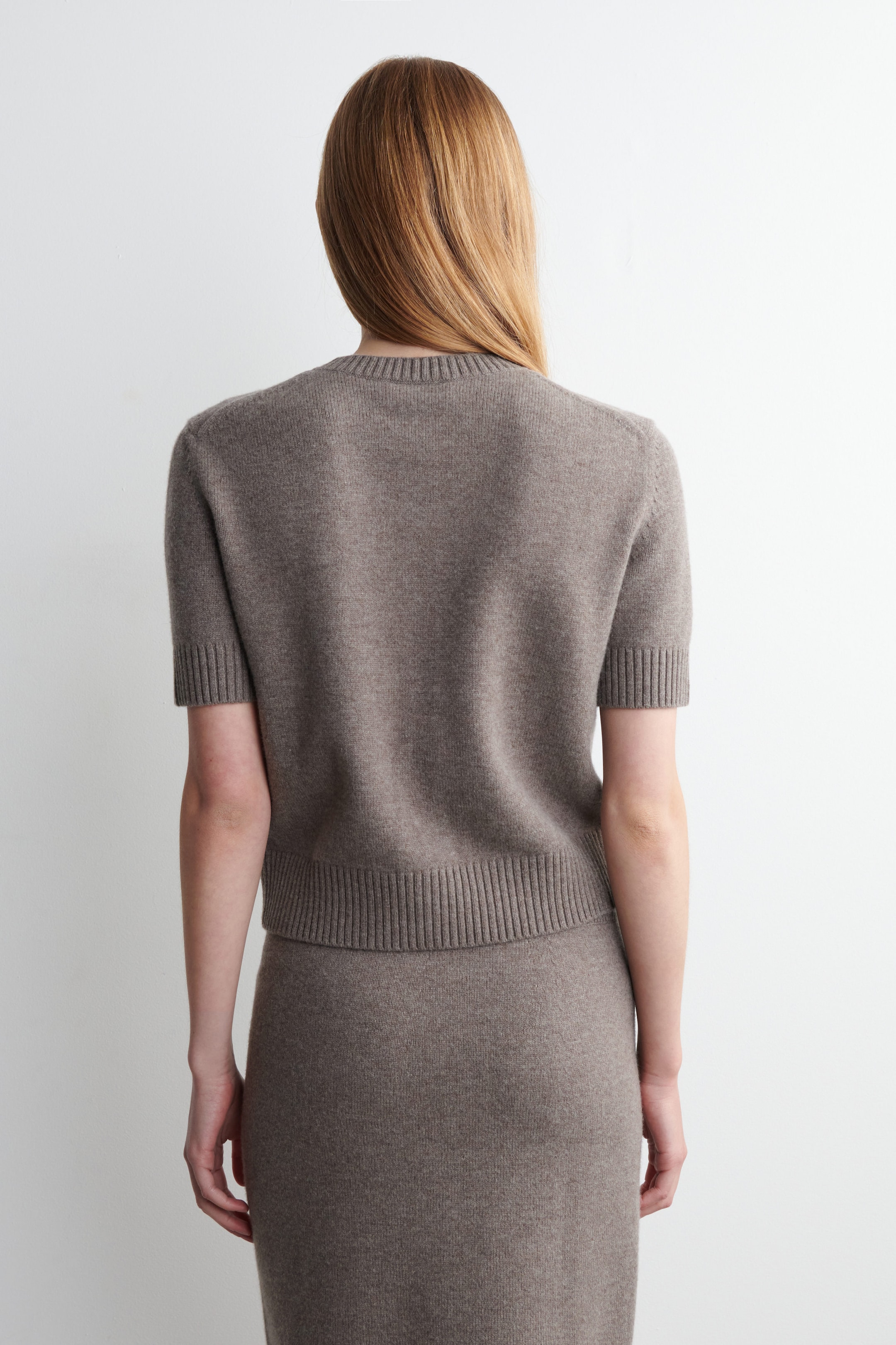MERINO WOOL SHORT-SLEVELED CARDIGAN