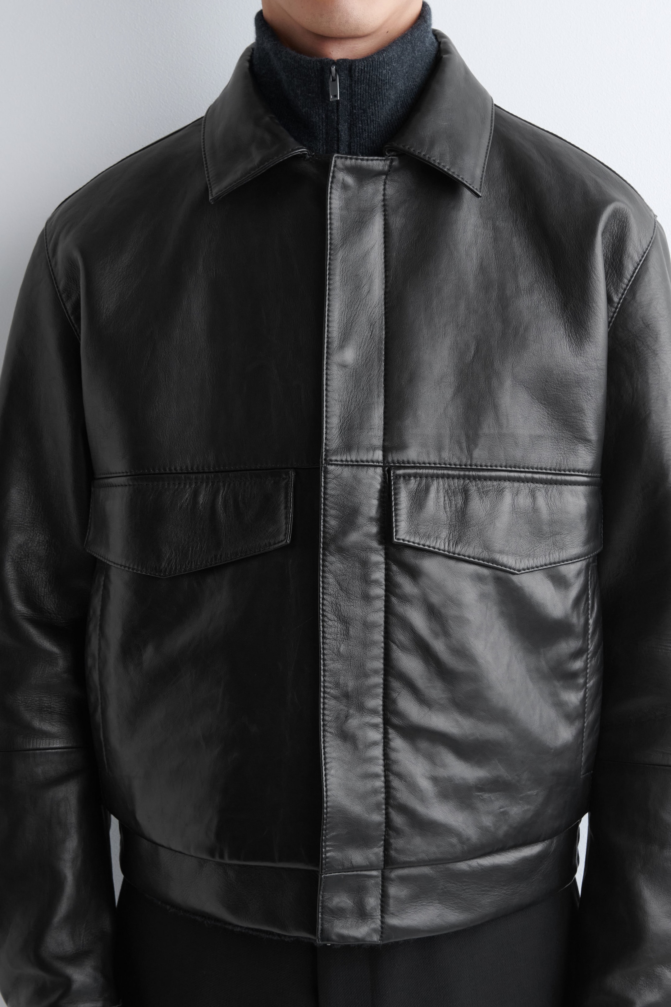 LEATHER BLOUSON JACKET
