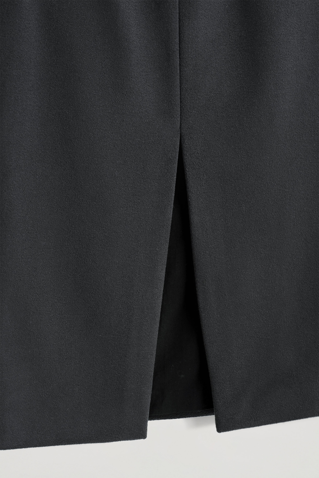 WOOL-ZIBELINE PENCIL SKIRT — STEEL