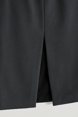 WOOL-ZIBELINE PENCIL SKIRT — STEEL 1