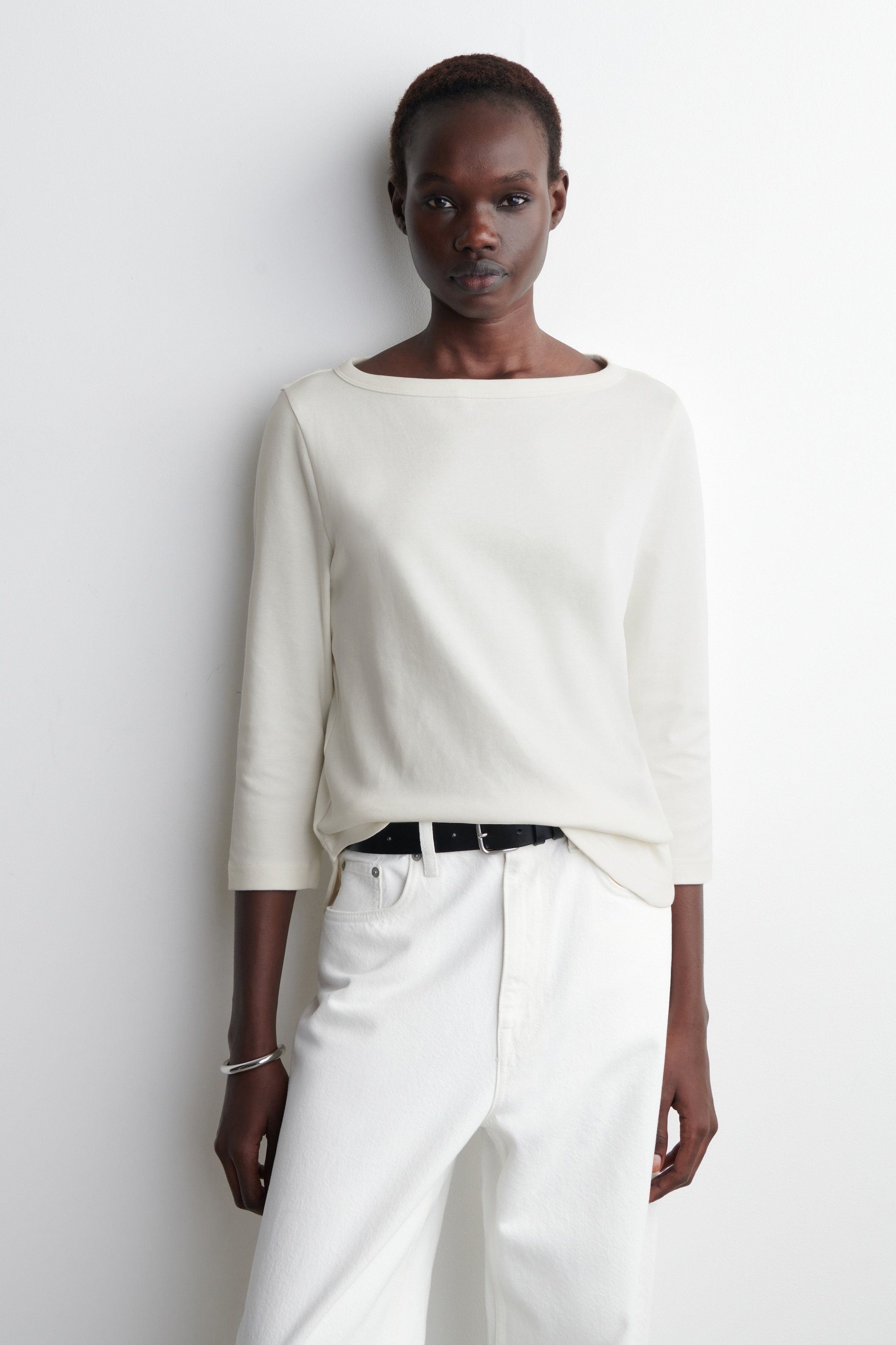 Agrandir l'image: HAUT À MANCHES 3/4 EN COTON - BLANC - FEMME | H&M BE 1